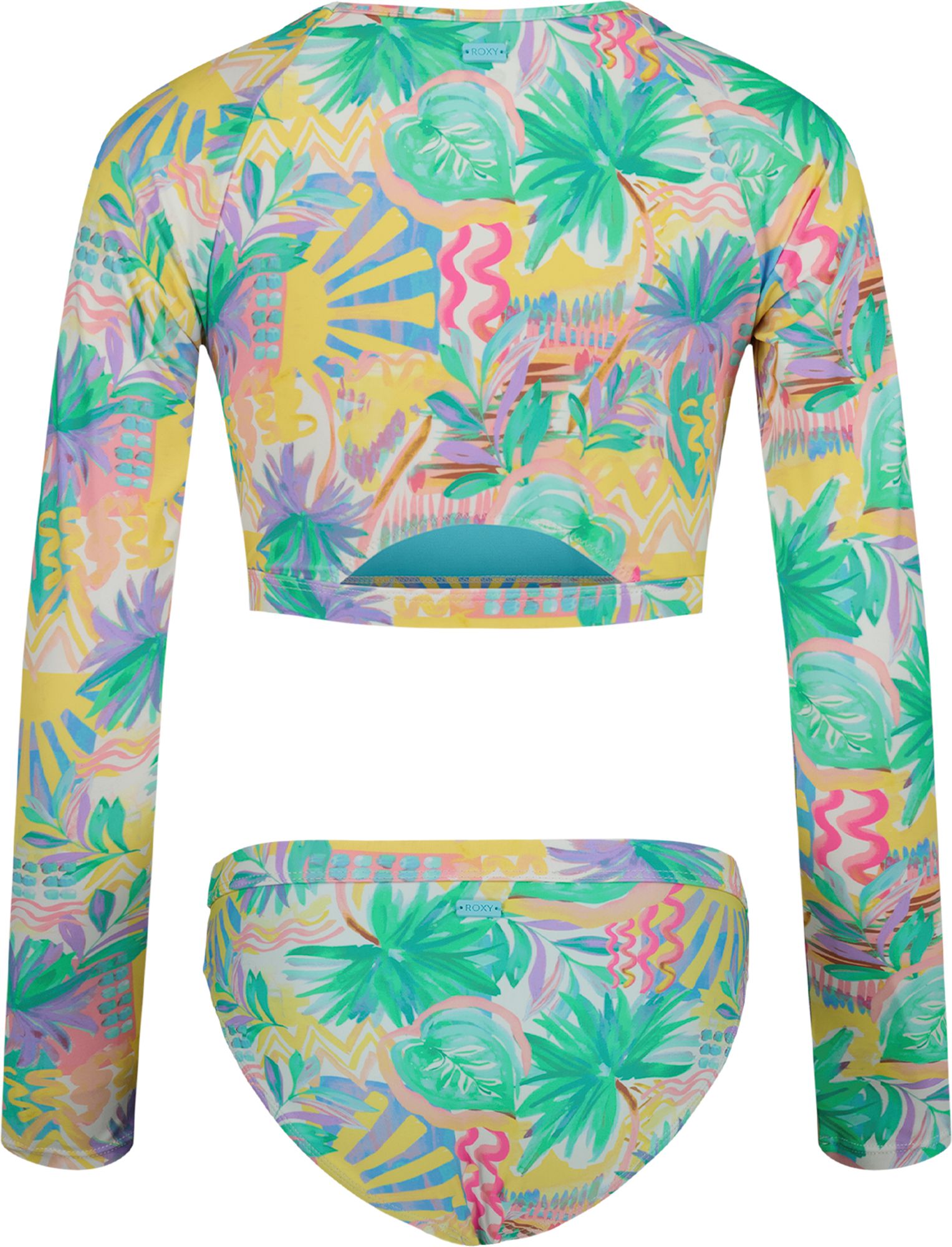 Roxy Girls' Palm Sun Long Sleeve Crop Raglan Swim Set product image