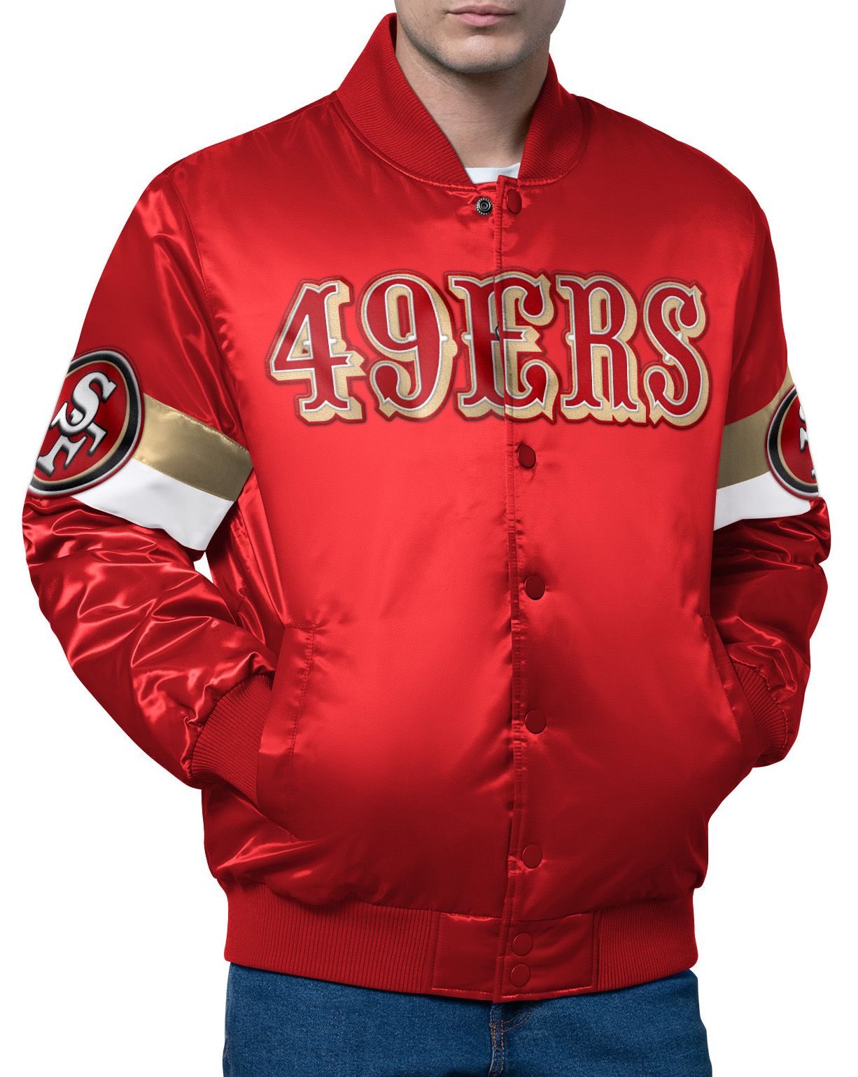 San Francisco 49ers スタジャン USA製 チョークライン San Francisco 49ers スタジャン M 薄手