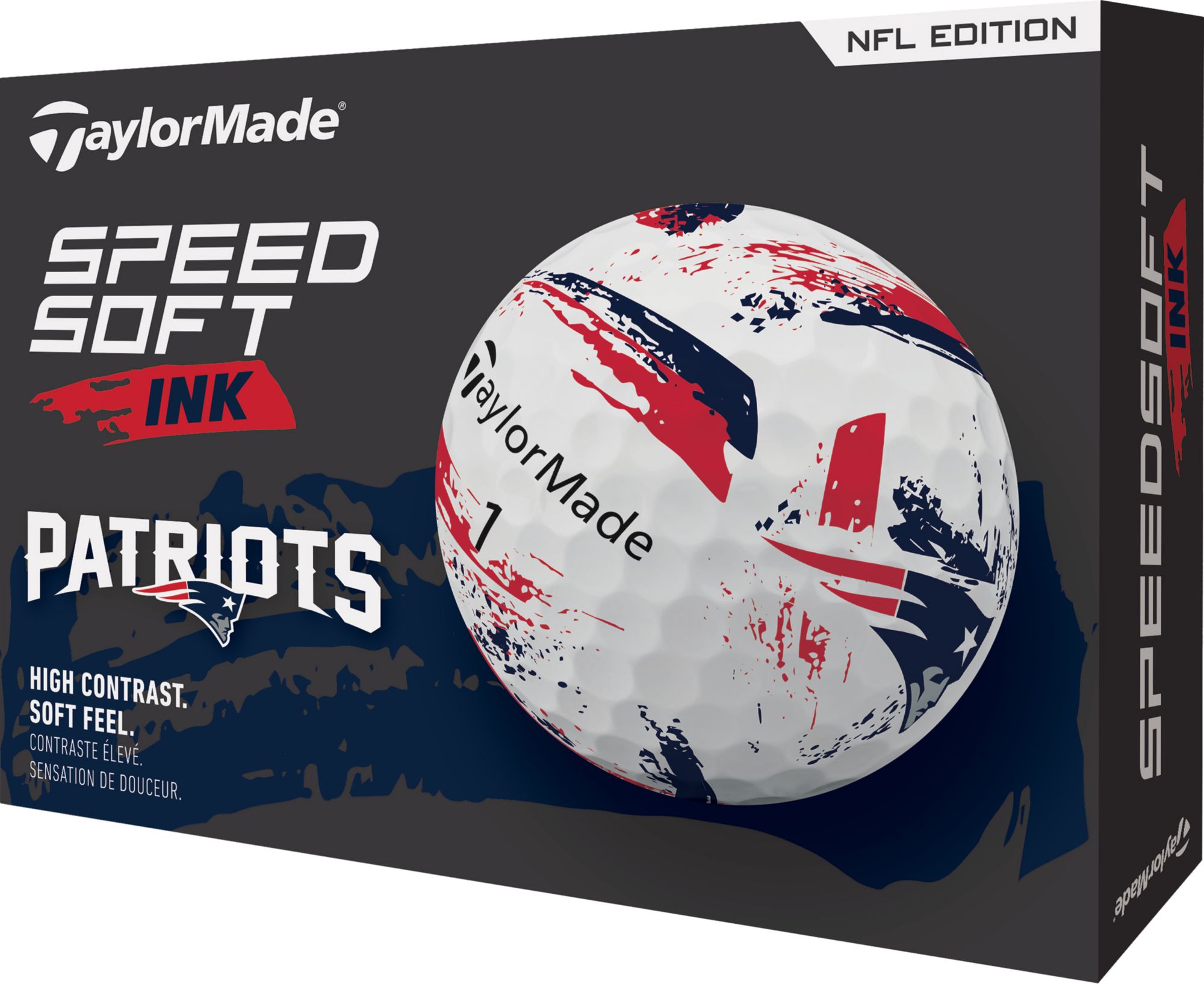 TaylorMade 2025 SpeedSoft Ink New England Patriots Golf Balls product image