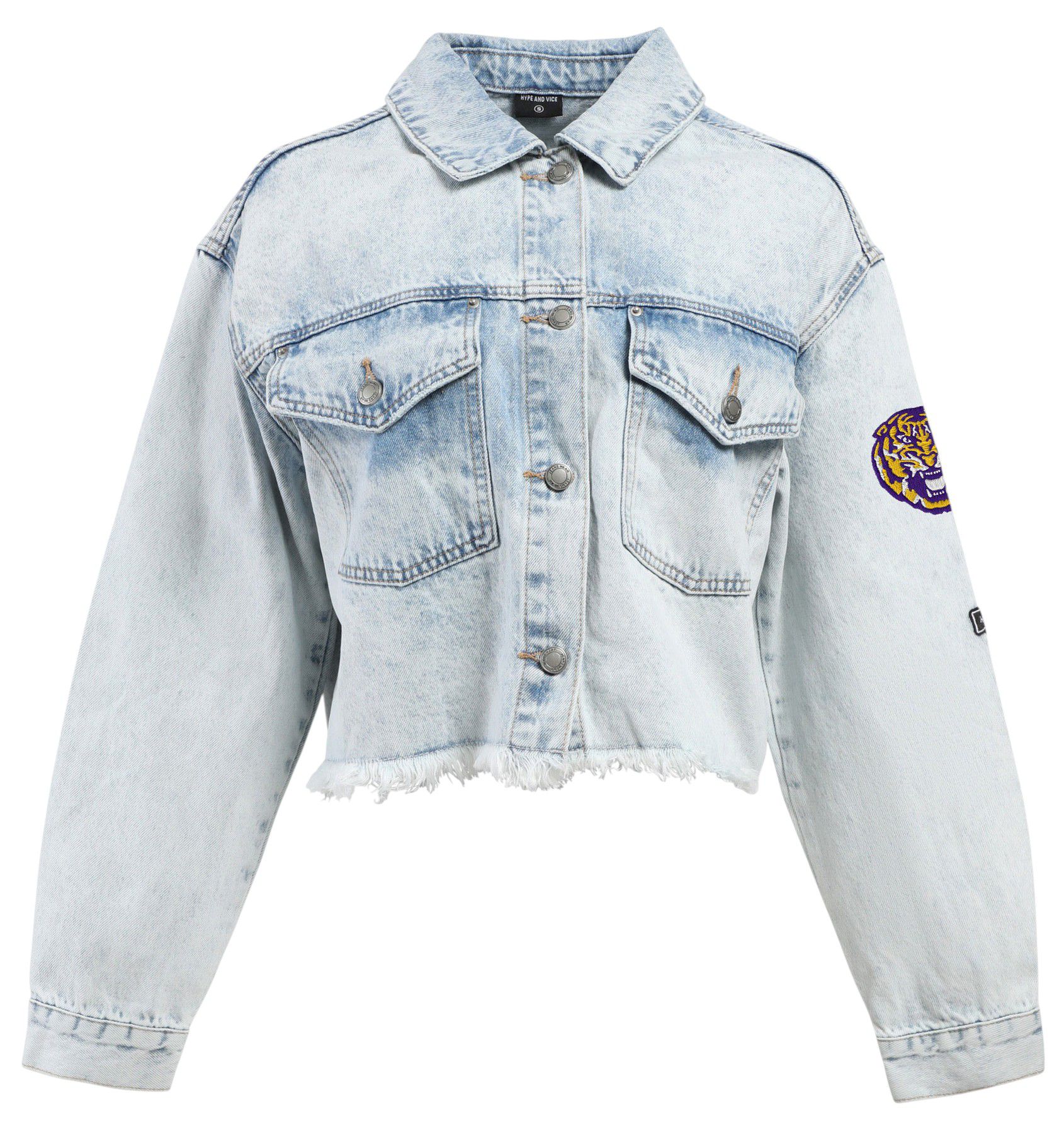 Hype and Vice Women's LSU Tigers Blue Jean Jacket product image