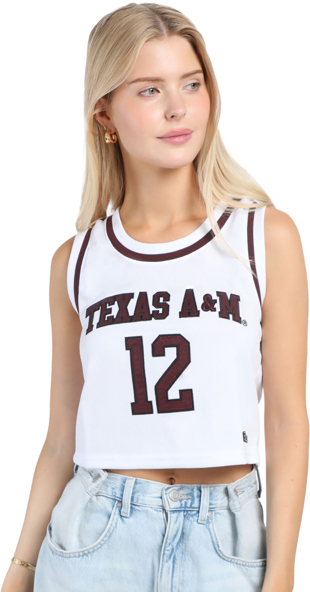 Hype and Vice Women's Texas A&M Aggies White Elevated Cropped Jersey product image