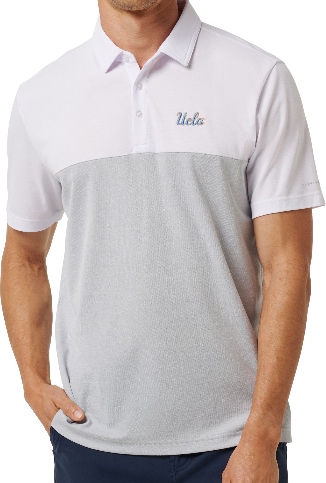TravisMathew Men's UCLA Bruins White Drop Back Polo product image