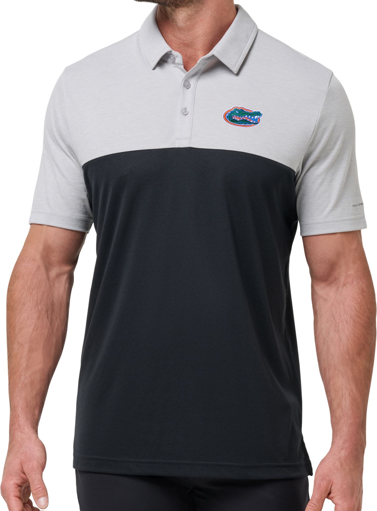 TravisMathew Men's Florida Gators Heather Grey Drop Back Polo product image