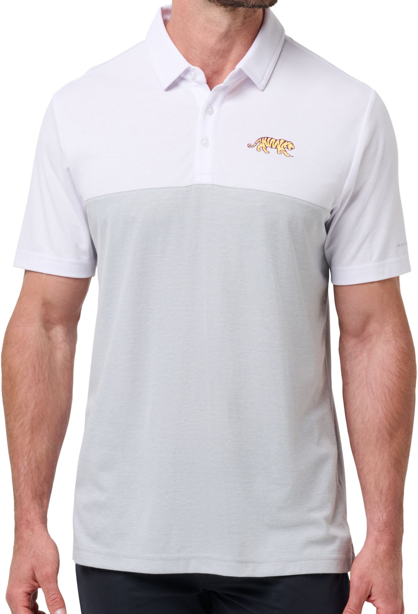 TravisMathew Men's LSU Tigers White Drop Back Polo product image