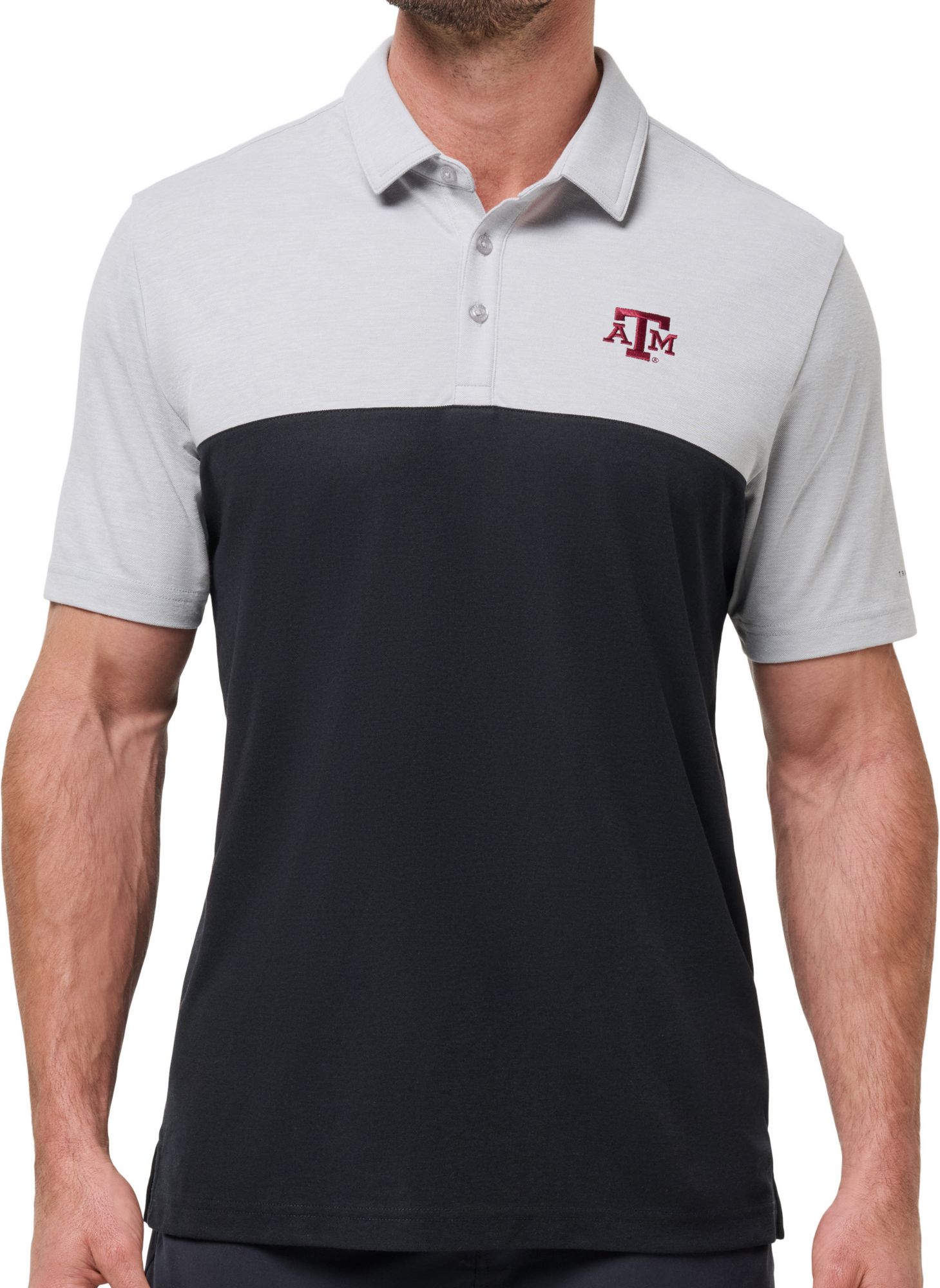 TravisMathew Men's Texas A&M Aggies Heather Grey Drop Back Polo product image