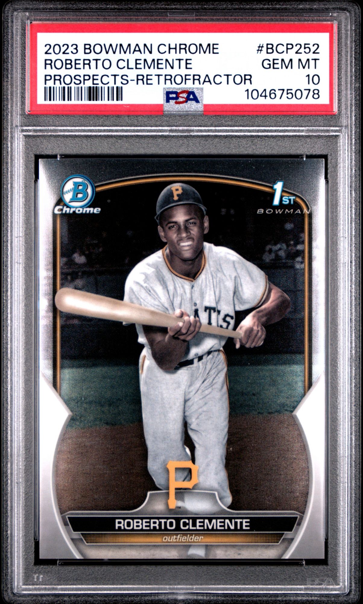 2023 Bowman Chrome Prospects BCP252 Roberto Clemente Retrofractor PSA 10 product image
