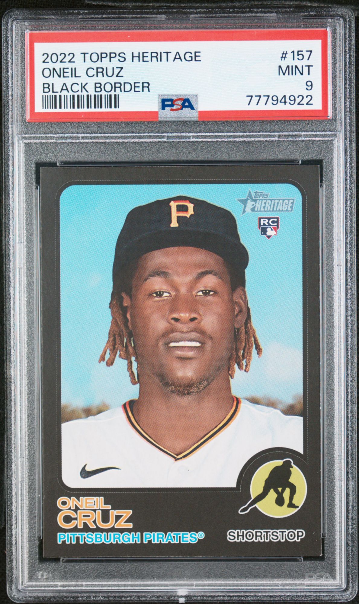 2022 Topps Heritage 157 Oneil Cruz Black Border PSA 9 product image