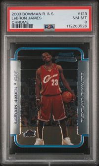 その他 2003 Bowman Lebron James RC #123 NBA 2003 Bowman Rookies & Stars #123 Lebron James Chrome PSA 8