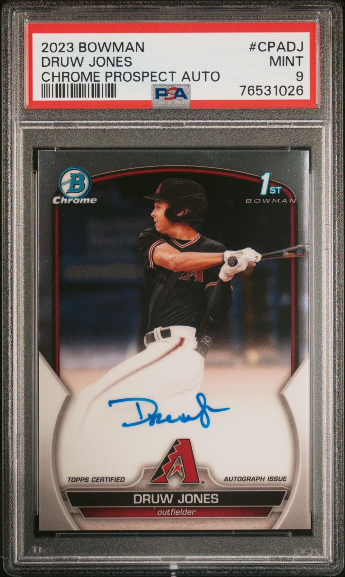 2023 Bowman Chrome Prospect Autographs CPADJ Druw Jones PSA 9 product image