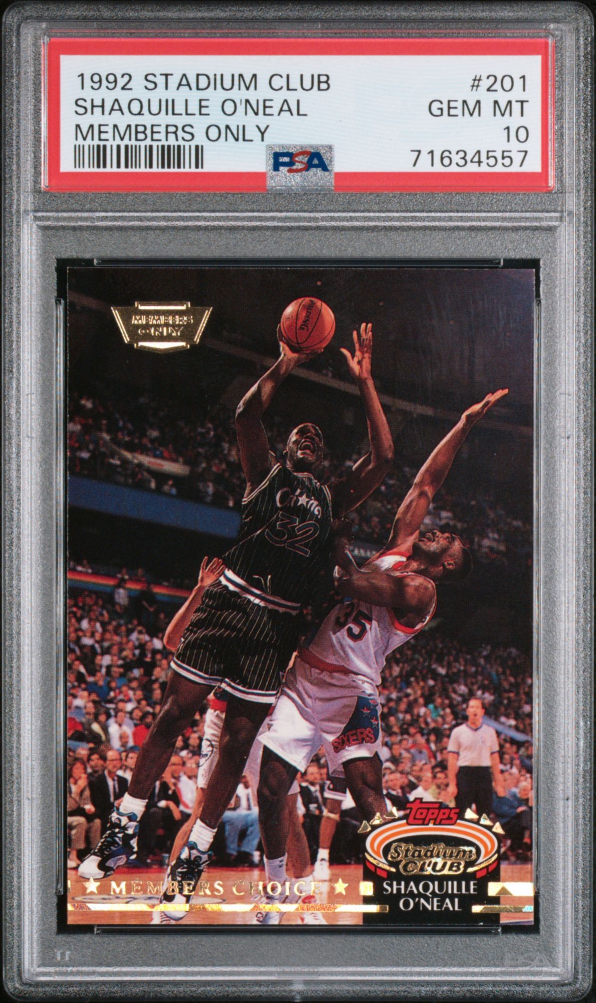 1992 Stadium Club 201 Shaquille O'Neal Members Only PSA 10 product image