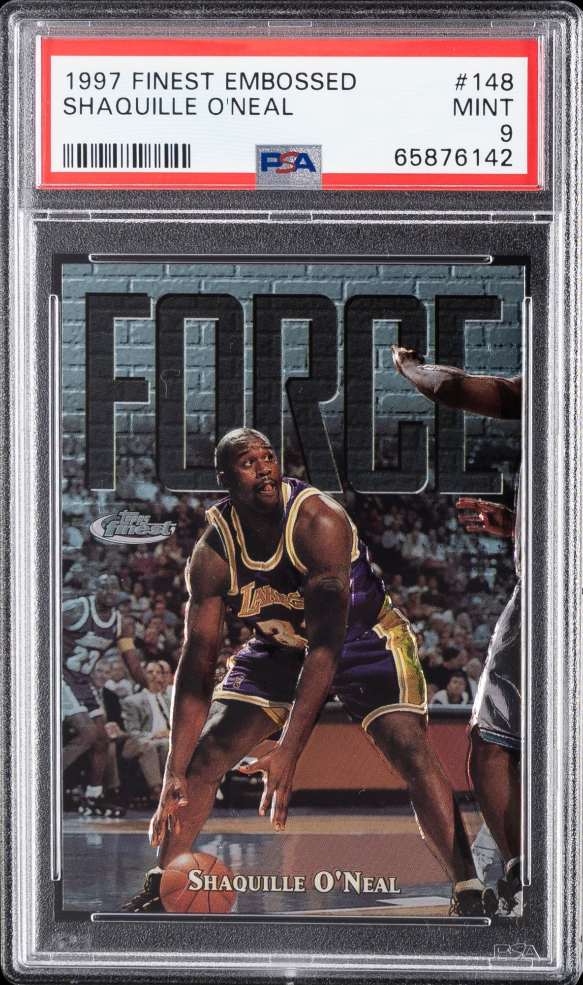 1997 Finest Embossed 148 Shaquille O'Neal  PSA 9 product image