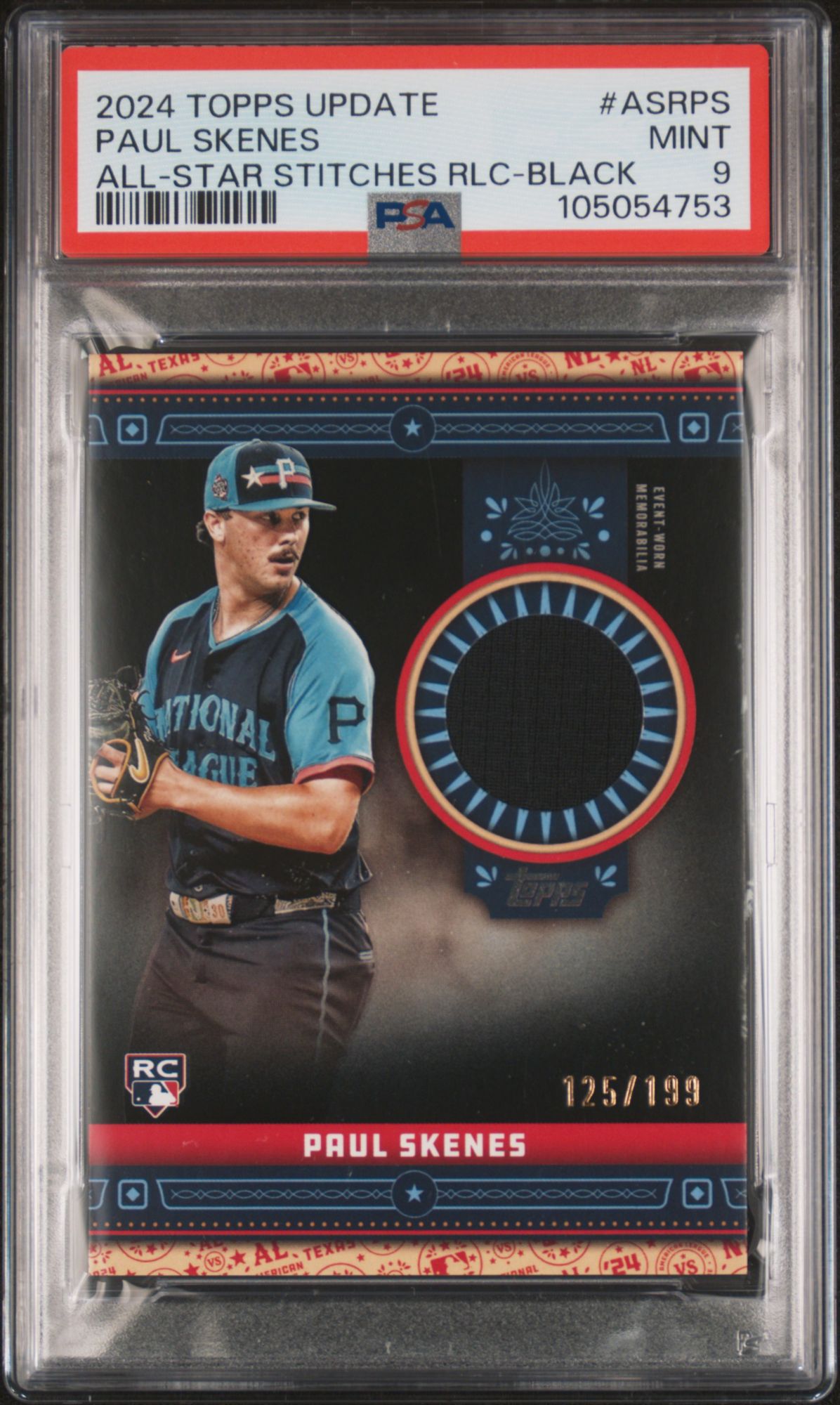 2024 Topps Update All-Star Stitches Relics Paul Skenes Black PSA 9 product image