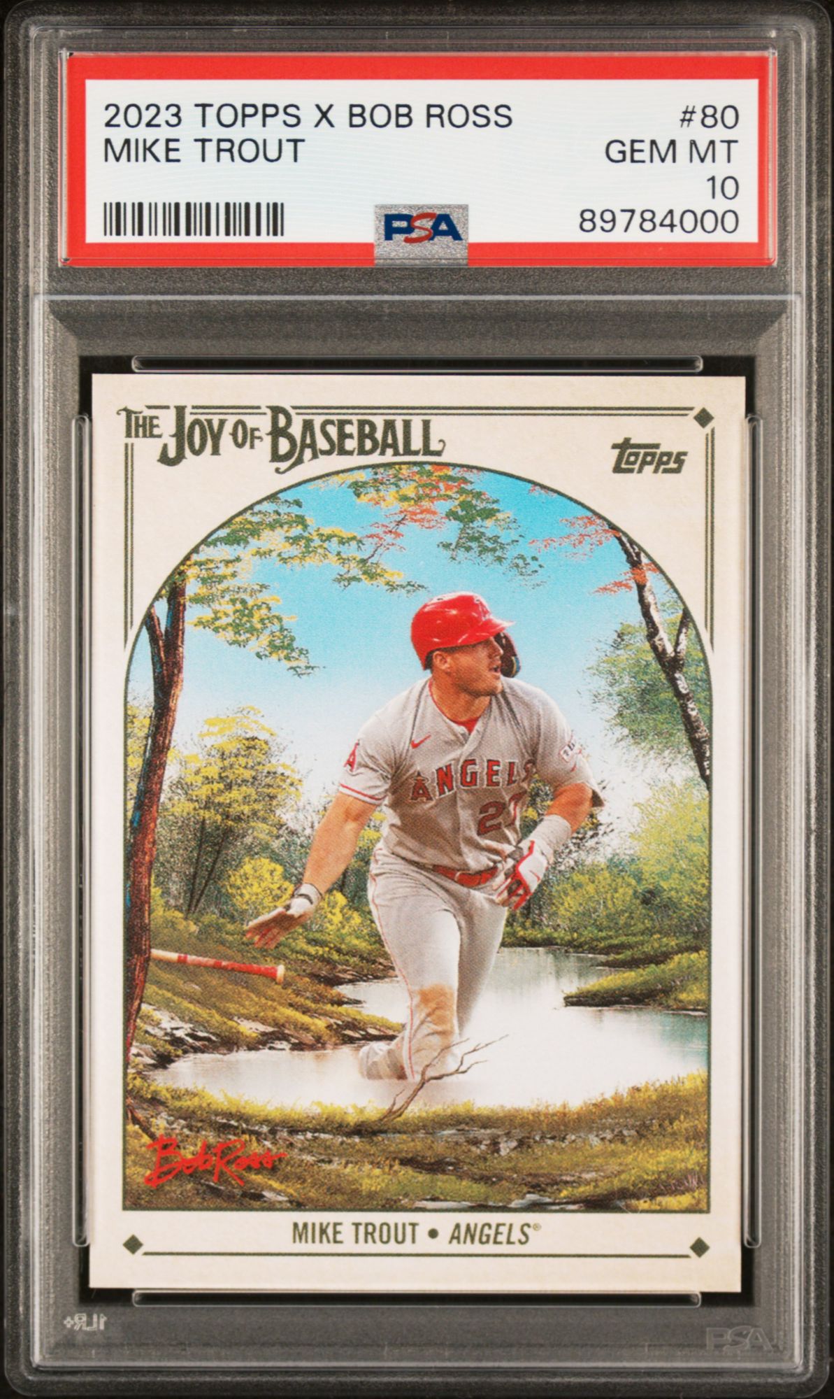 2023 Topps x Bob Ross The Joy Of Baseball 80 Mike Trout PSA 10 product image