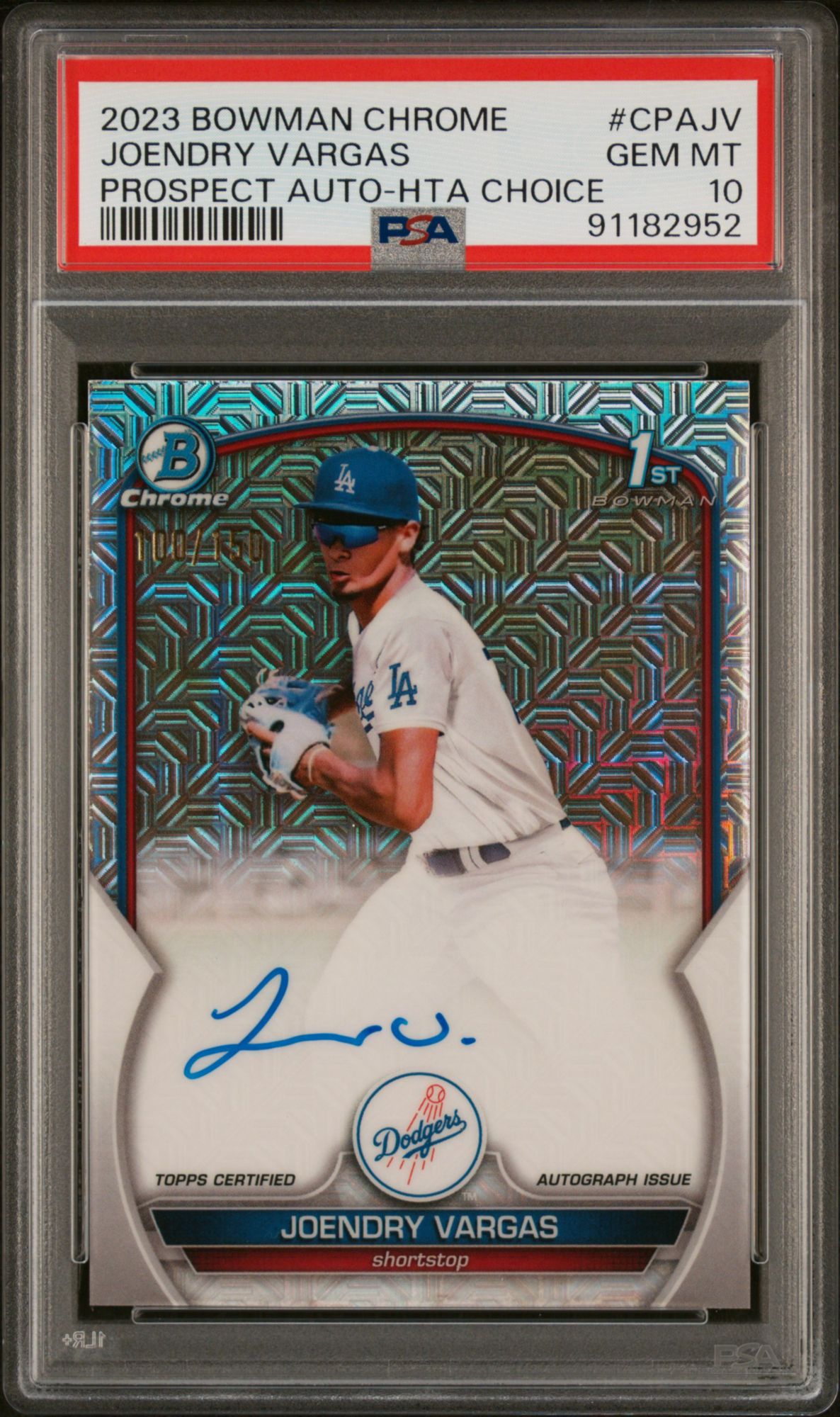 2023 Bowman Chrome Prospect Autographs Joendry Vargas Choice Refractor PSA 10 product image