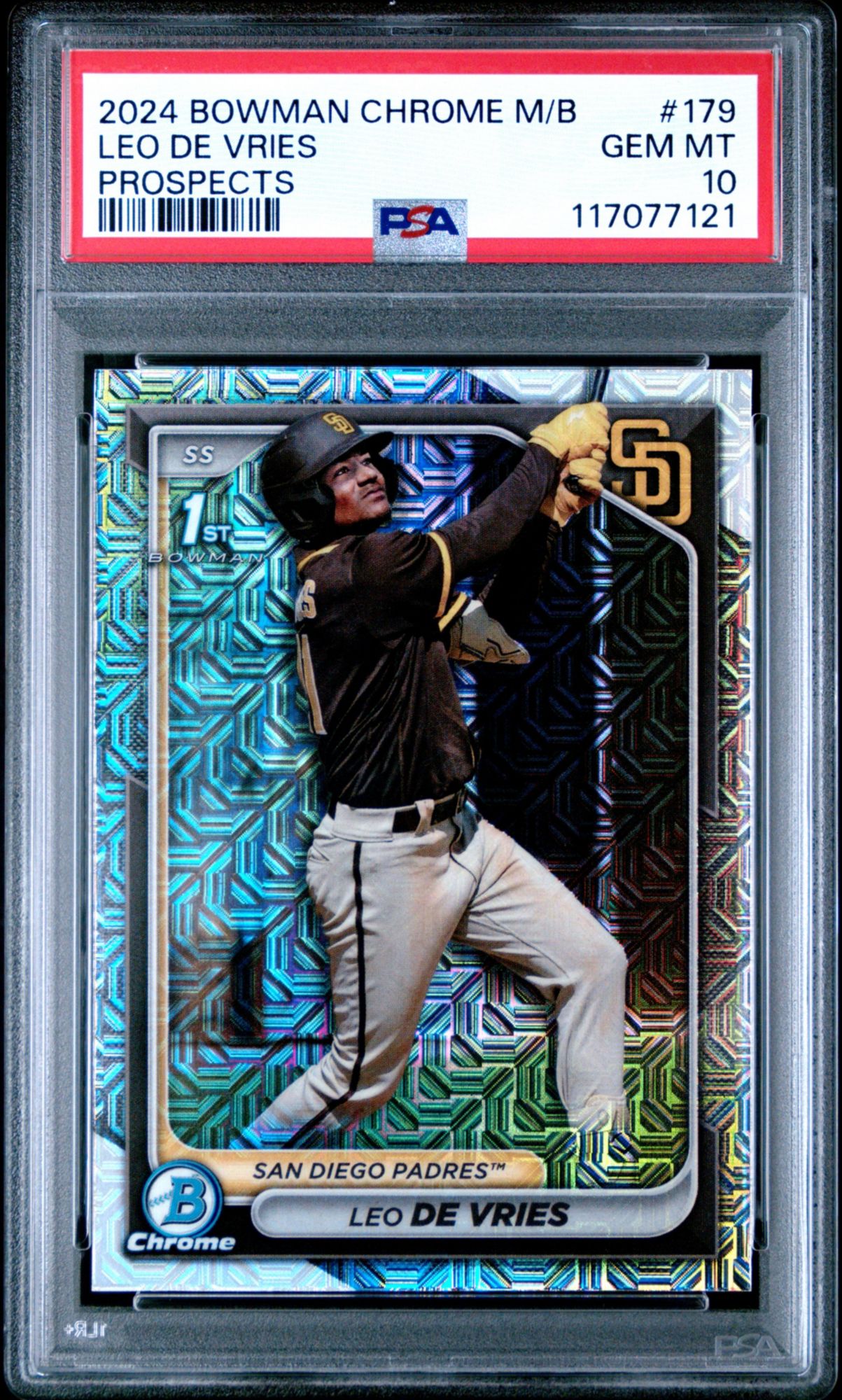 2024 Bowman Mega Box Chrome Prospects 179 Leo De Vries PSA 10 product image