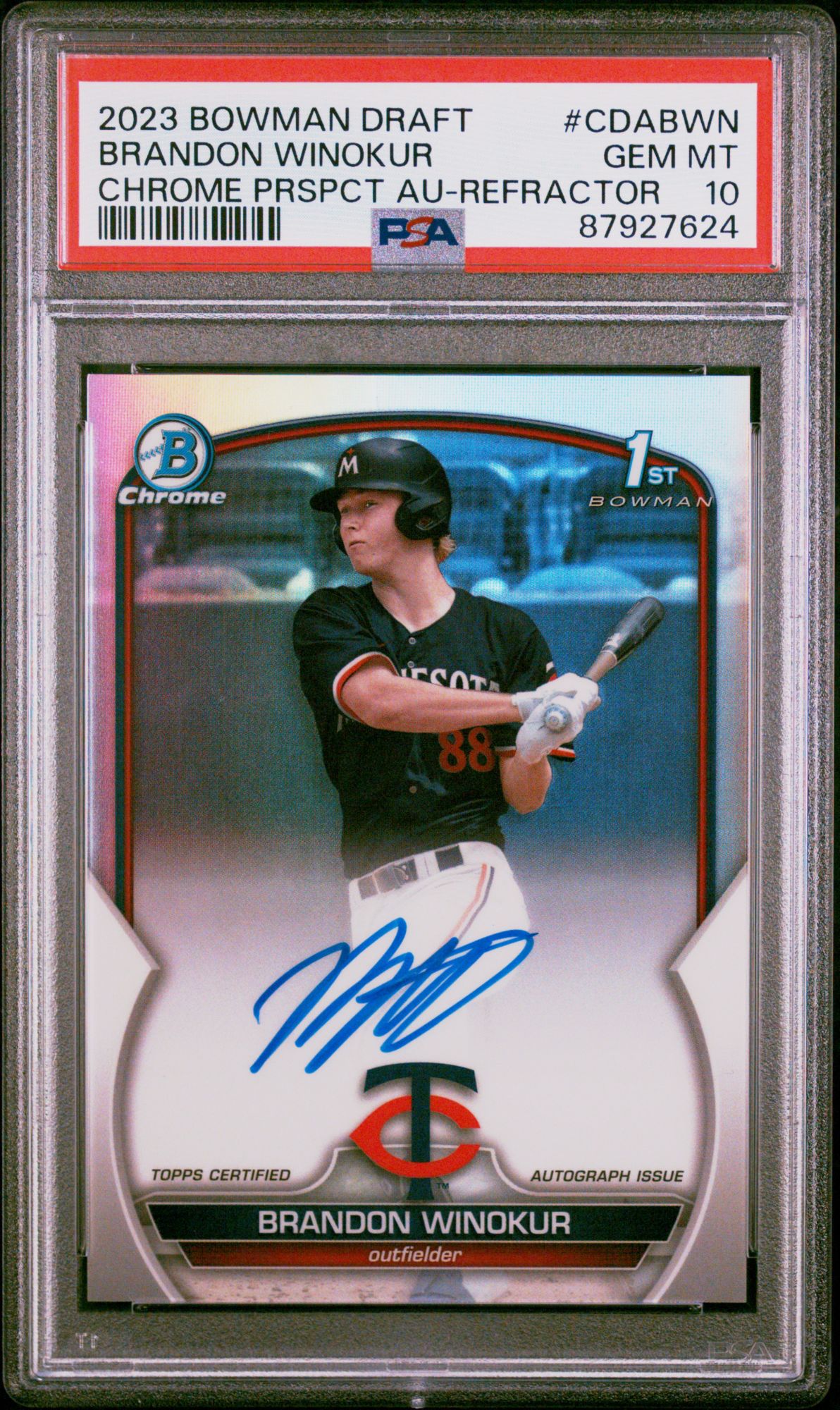 2023 Bowman Draft Chrome Prospect Autograph Brandon Winokur Refractor PSA 10 product image