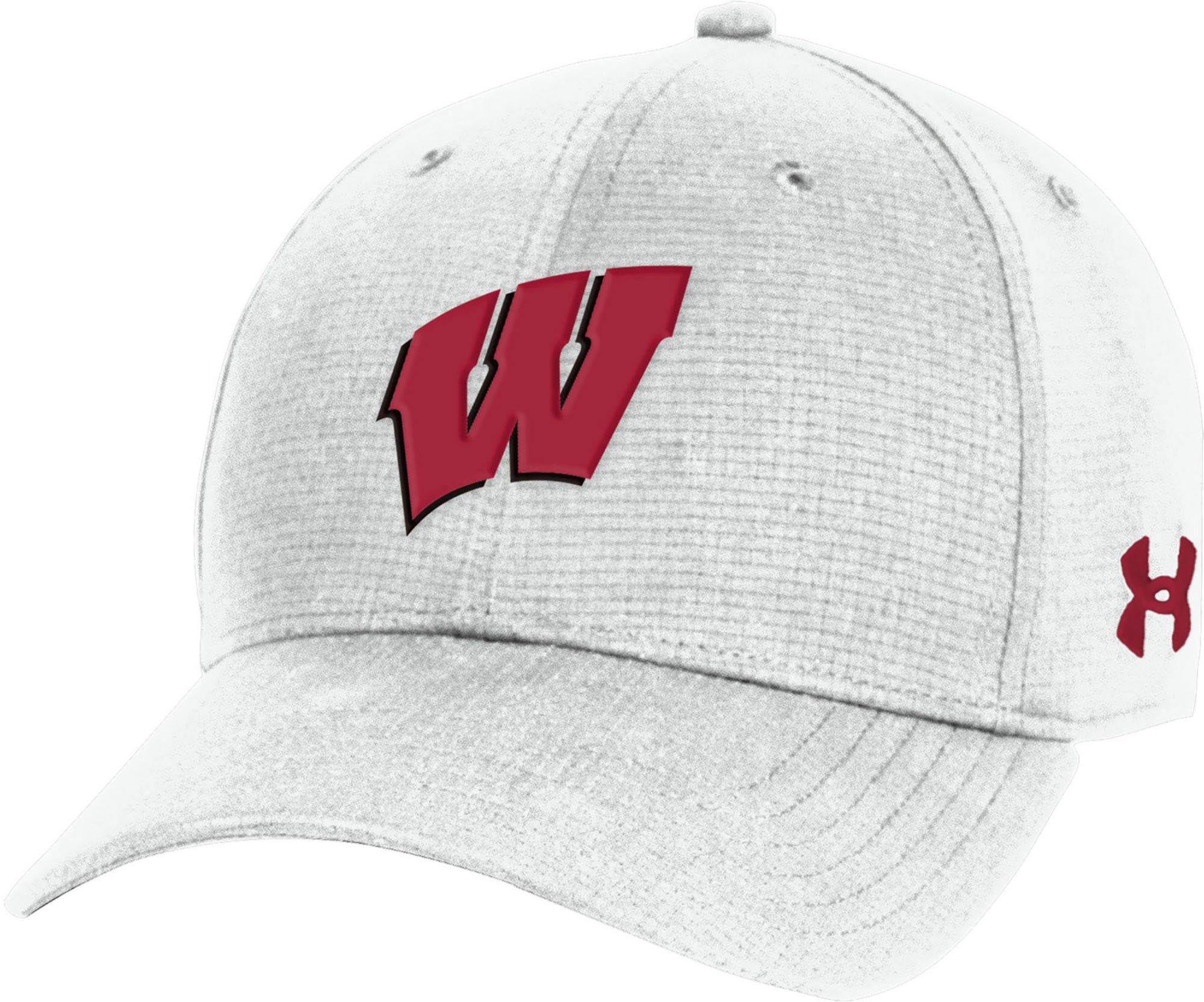 Under Armour Adult Wisconsin Badgers White ArmourVent High Crown Adjustable Hat product image
