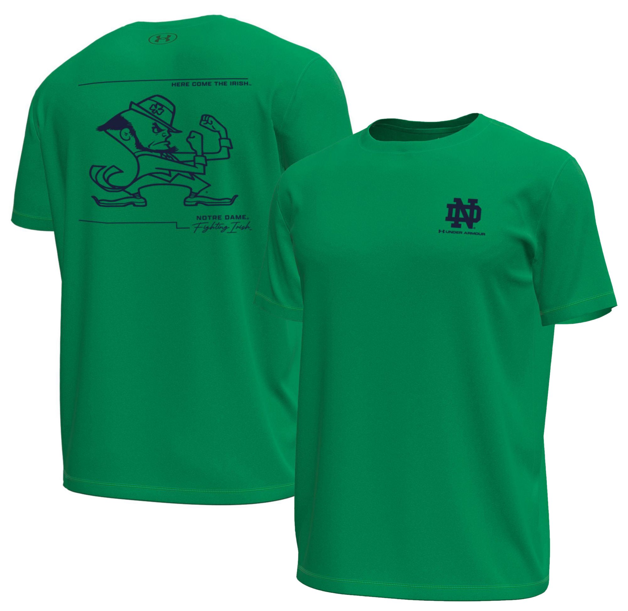 Under Armour Men's Notre Dame Fighting Irish Kelly Green Tech Stretch Short Sleeve T-Shirt product image