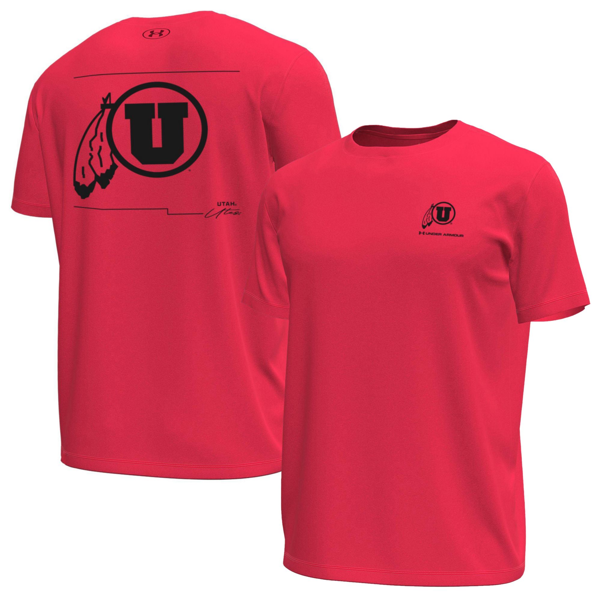 Under Armour Men's Utah Utes Red Tech Stretch Short Sleeve T-Shirt product image