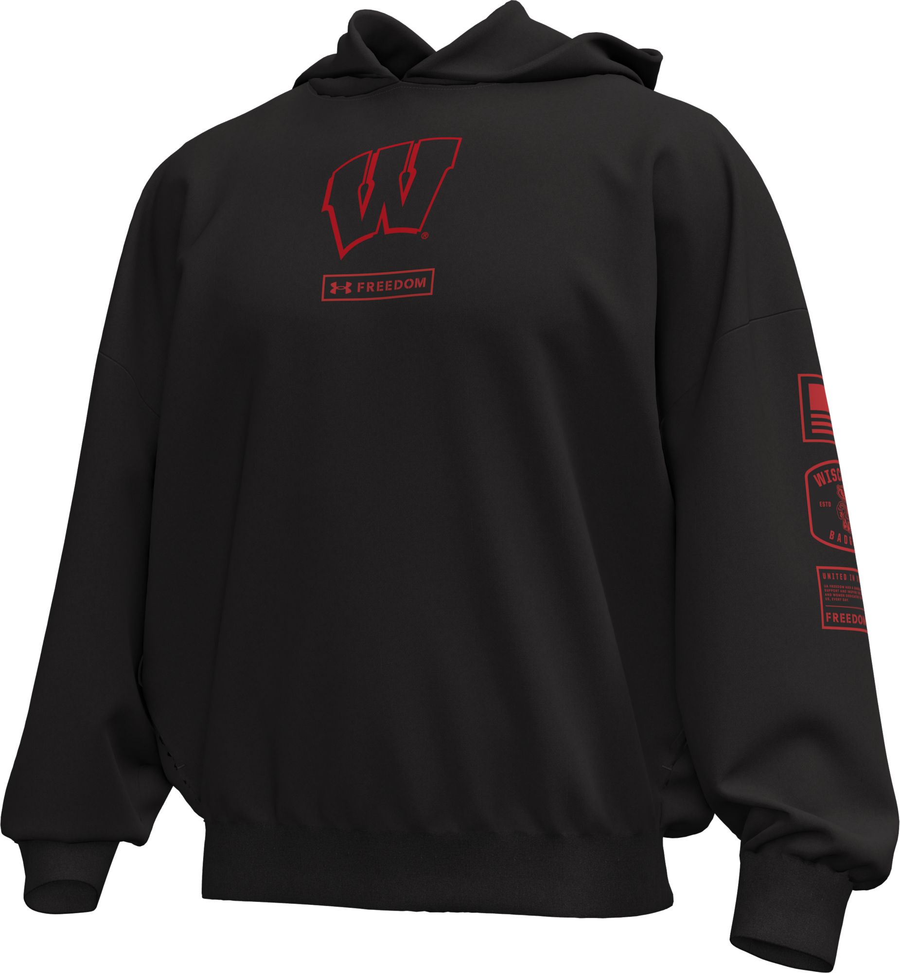 Under Armour Men's Wisconsin Badgers Black Freedom Icon Pullover Hoodie product image