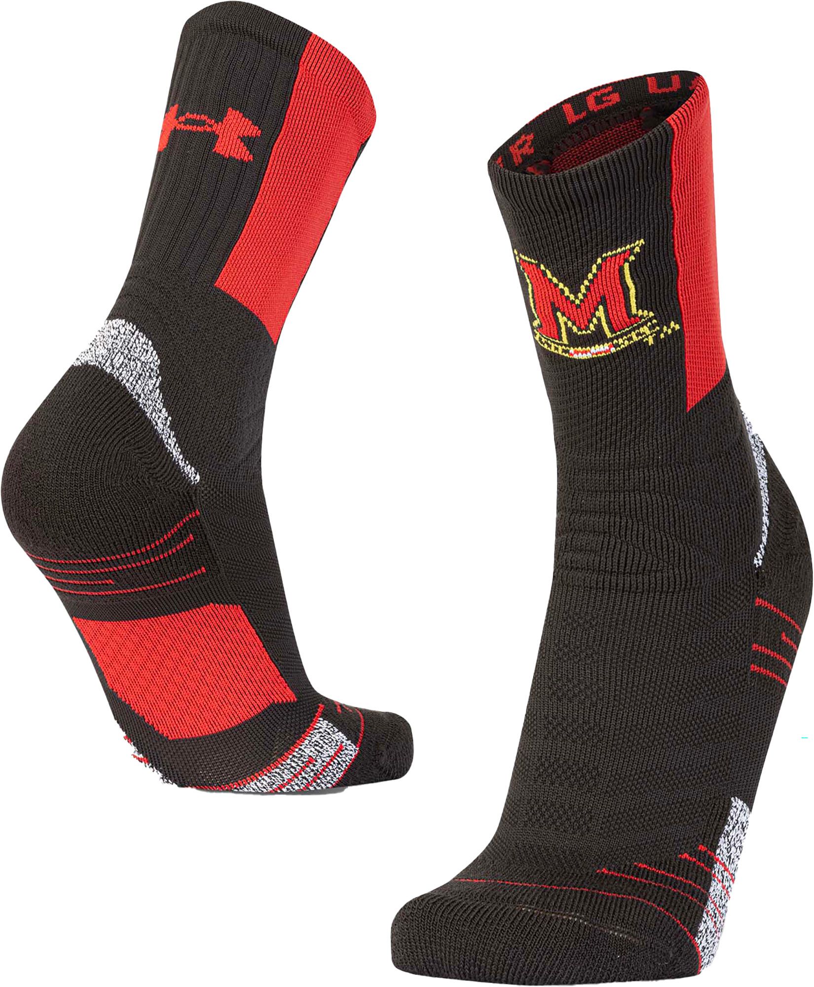 Under Armour Unisex Maryland Terrapins Black Playmaker Crew Socks product image