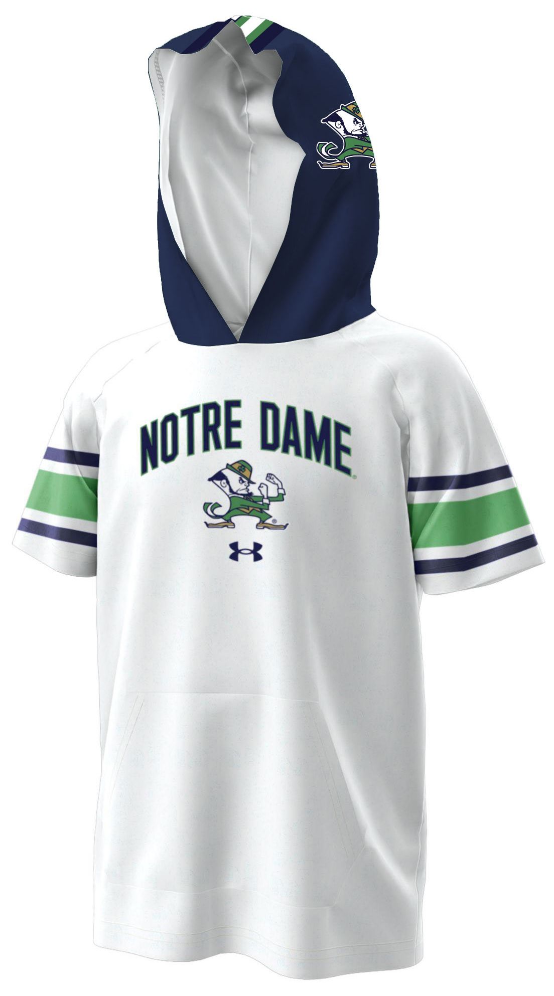 Under Armour Youth Notre Dame Fighting Irish White Gameday Armourfuse Hooded Short Sleeve T-Shirt product image