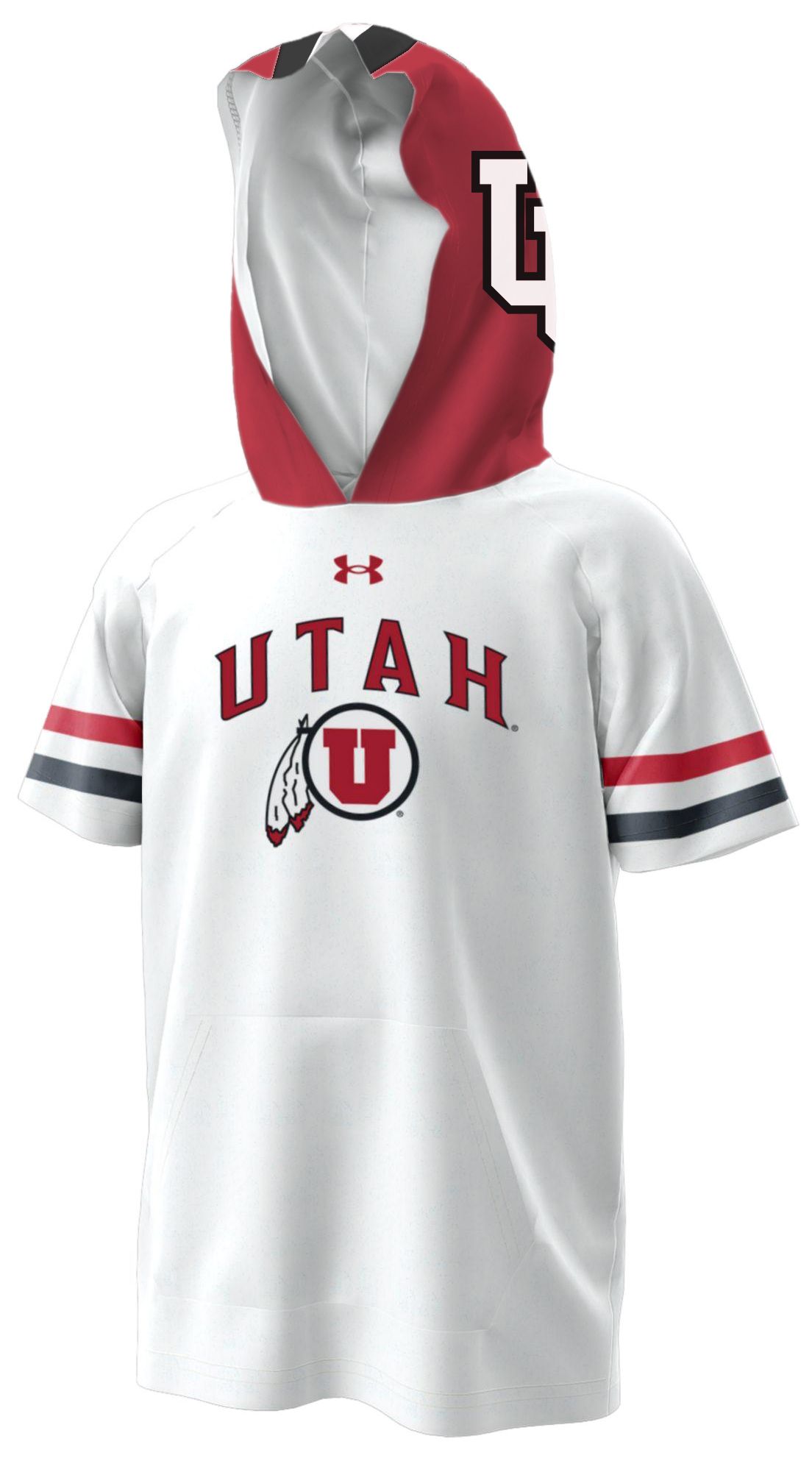 Under Armour Youth Utah Utes White Gameday Armourfuse Hooded Short Sleeve T-Shirt product image