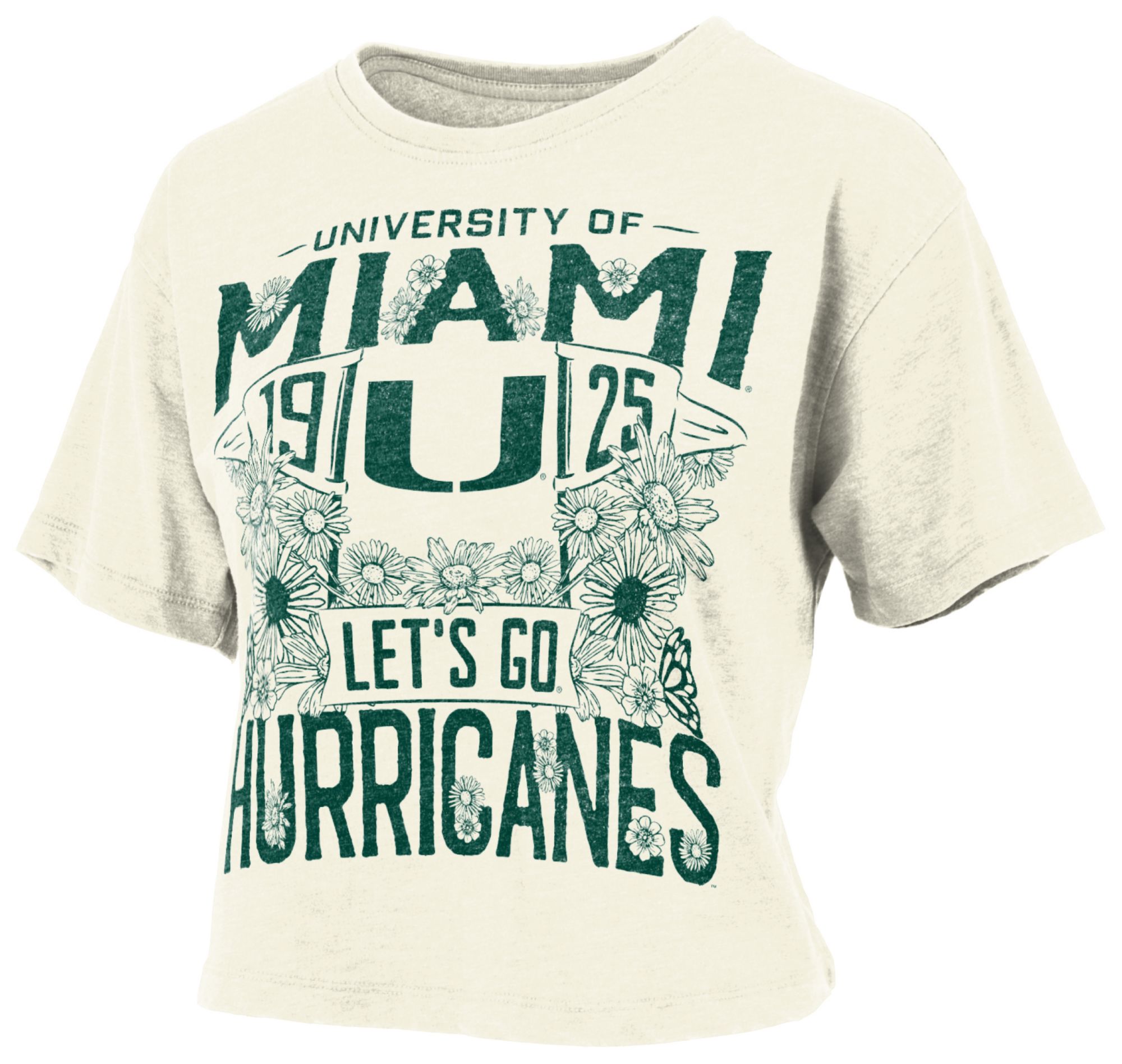 Pressbox Women's Miami Hurricanes Ivory Jasmine T-Shirt | Dick's
