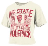Pressbox Women's NC State Wolfpack Ivory Jasmine T-Shirt