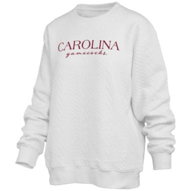 sorry, Pressbox Women's South Carolina Gamecocks Ivory Champagne Brandberg Crew Pullover Sweatshirt is currently out of stock