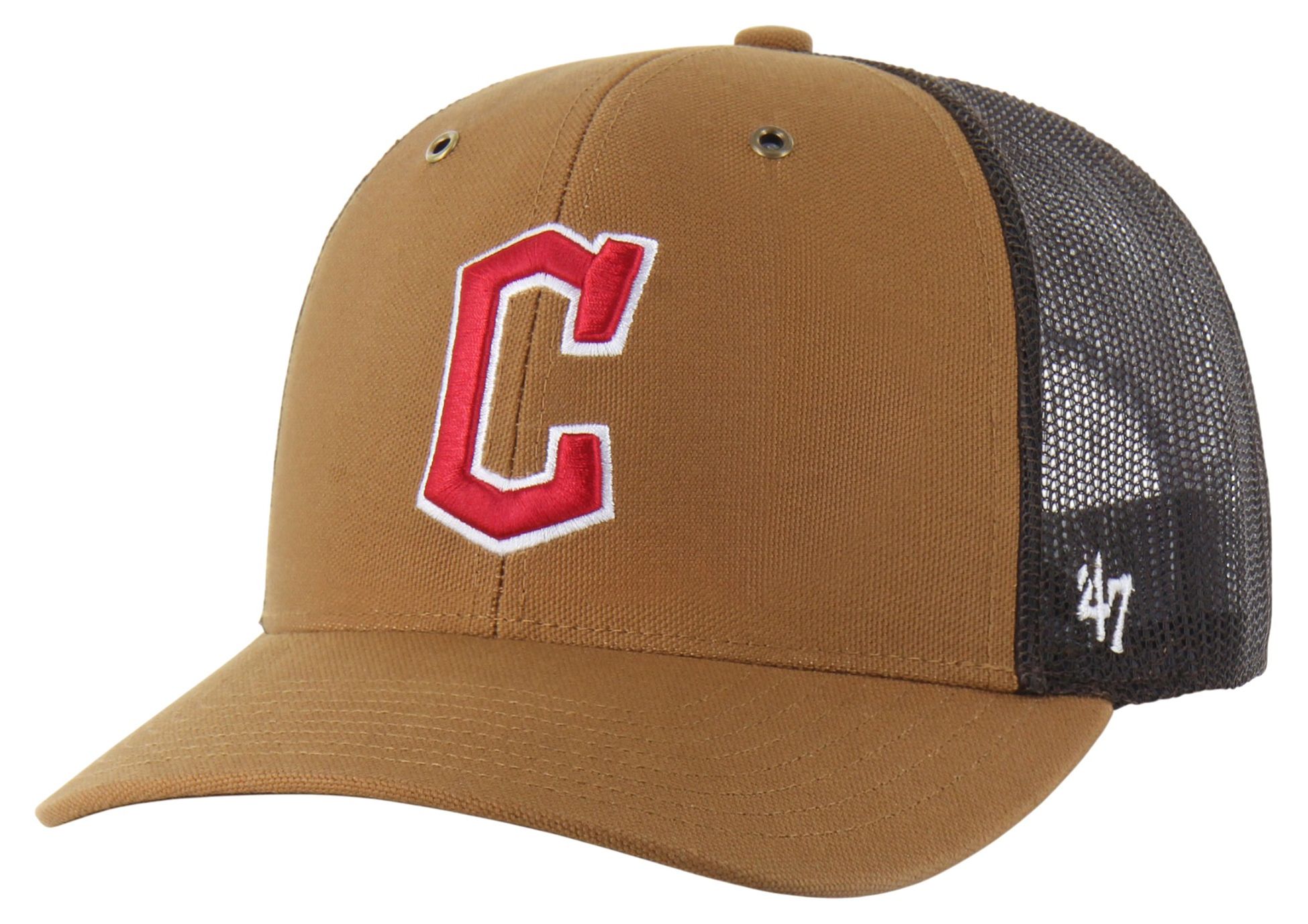 Carhartt x '47 Adult Cleveland Guardians Brown Adjustable Trucker Hat product image