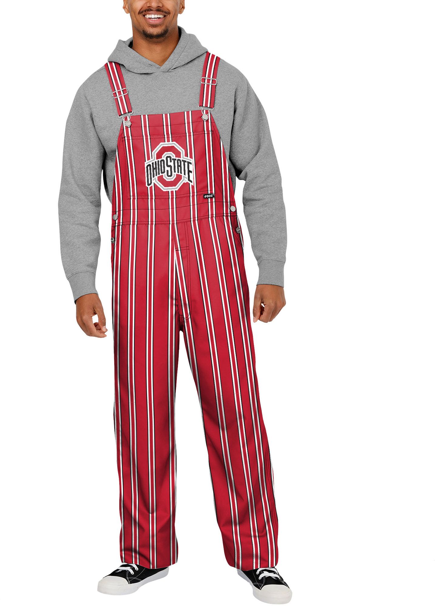 FOCO Men's Ohio State Buckeyes Red Spirit Overalls product image