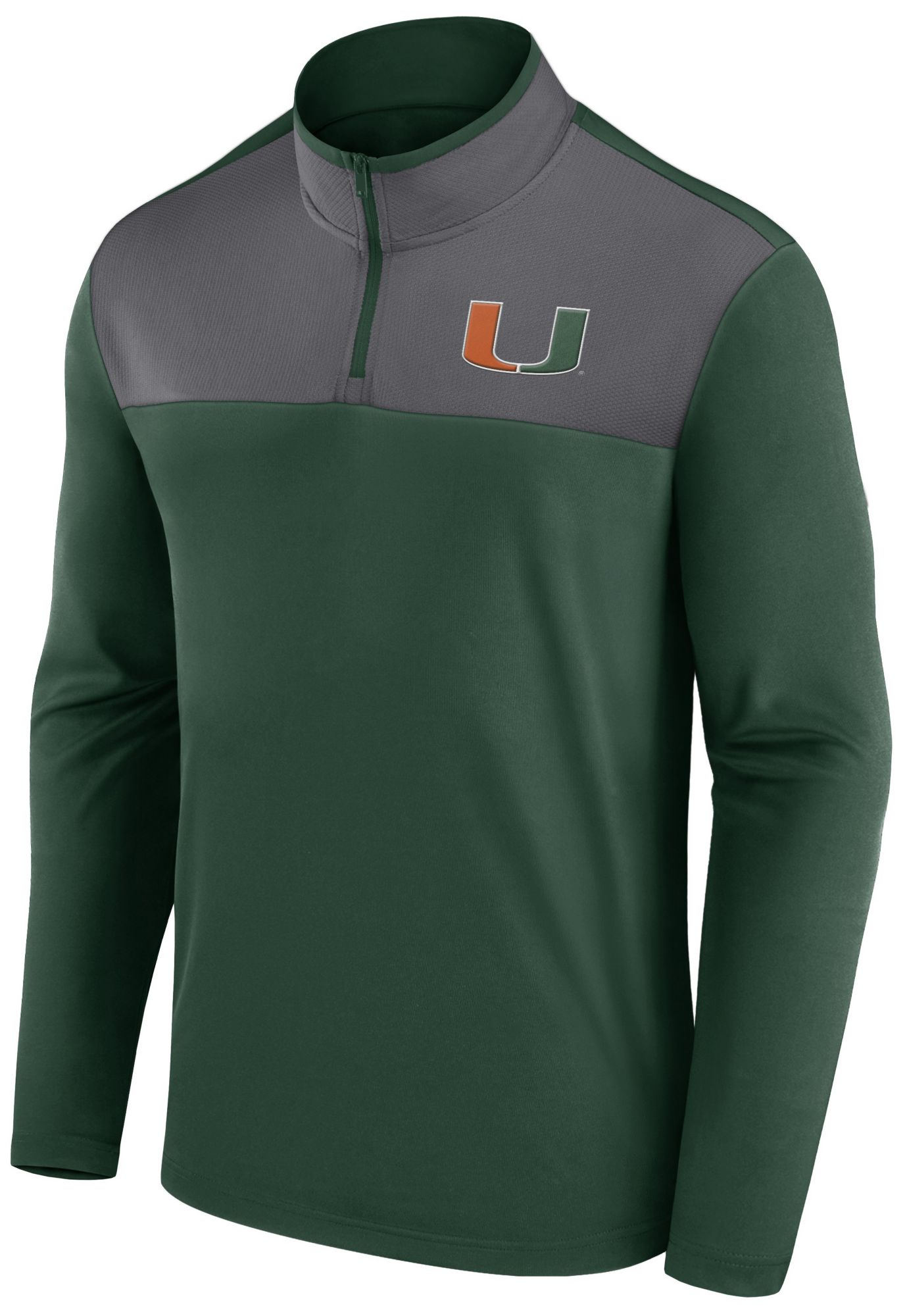Logo Athletic Men's Miami Hurricanes Dark Green 1/4 Zip Jacket product image