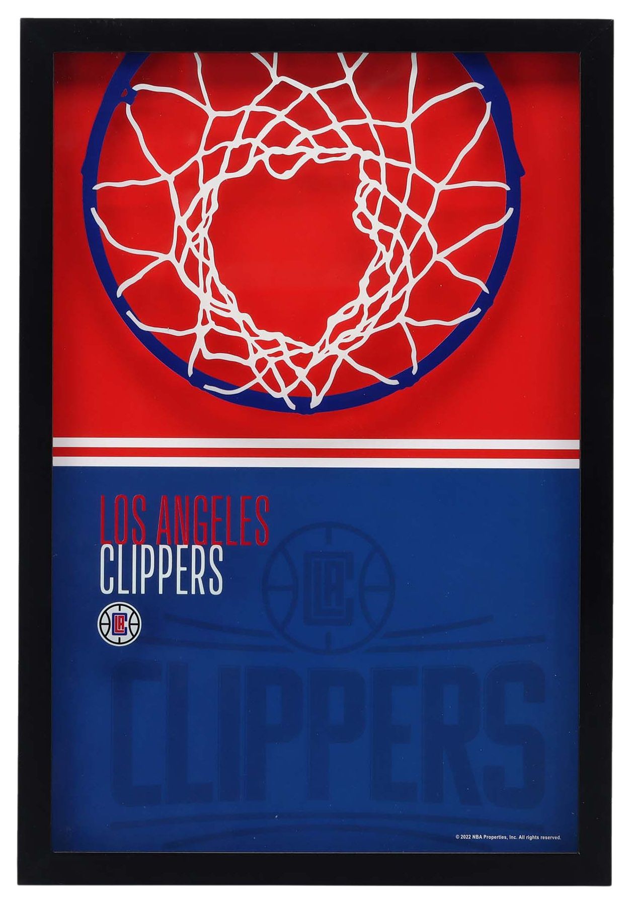 Open Road Los Angeles Clippers Basketball Hoop Block Printed Glass Wall Decor product image