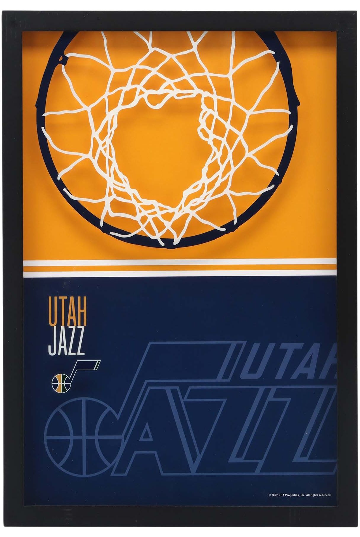 Open Road Utah Jazz Basketball Hoop Block Printed Glass Wall Decor product image