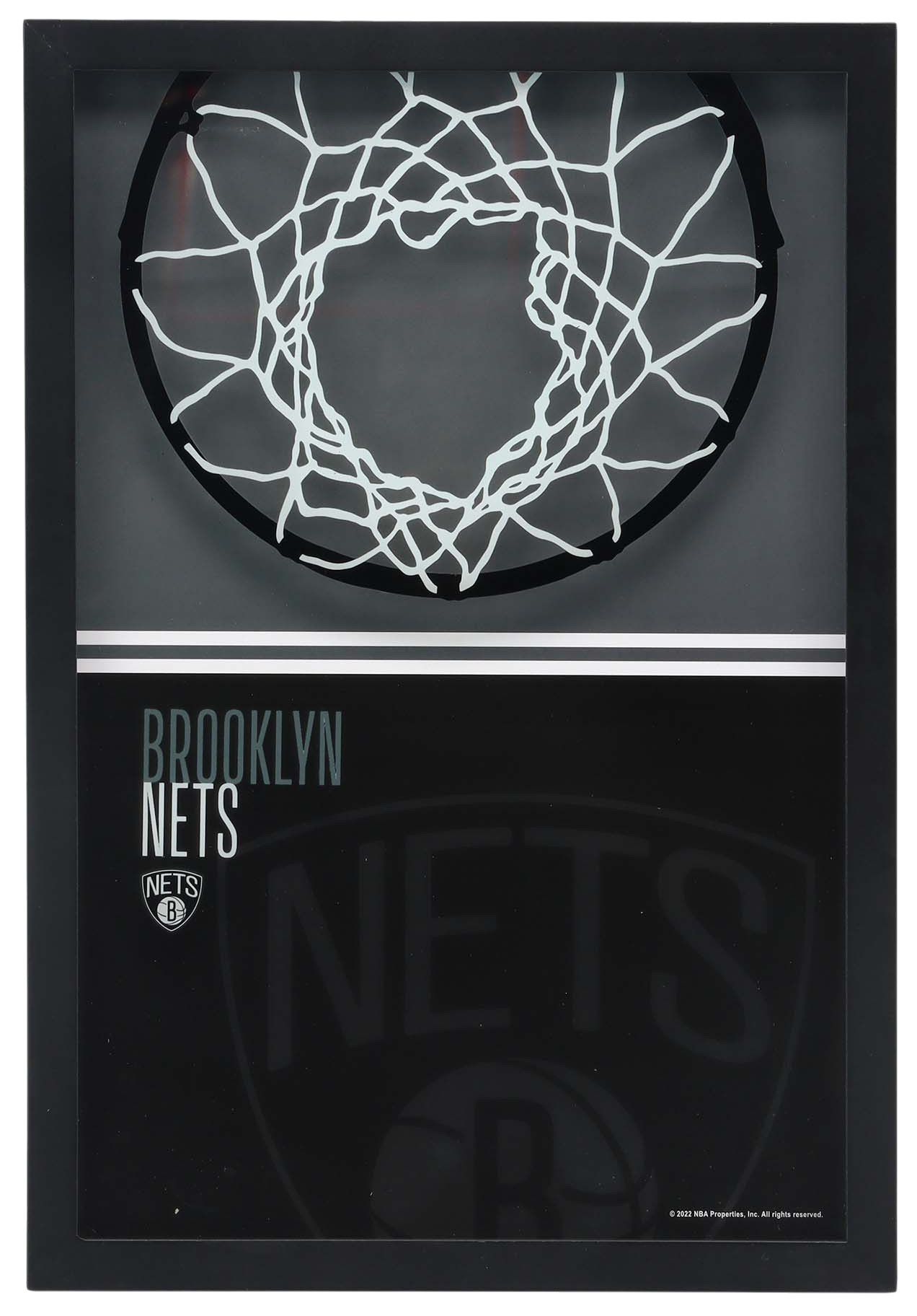 Open Road Brooklyn Nets Basketball Hoop Block Printed Glass Wall Decor product image