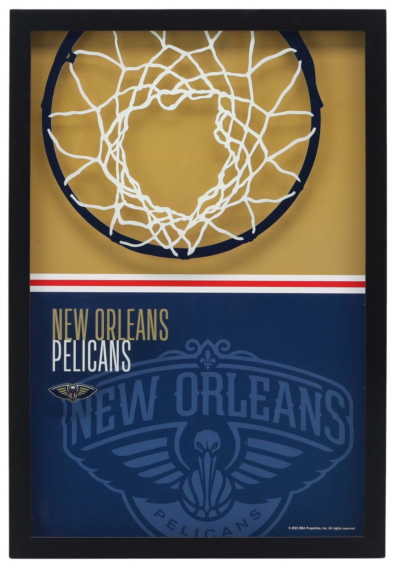 Open Road New Orleans Pelicans Basketball Hoop Block Printed Glass Wall Decor product image