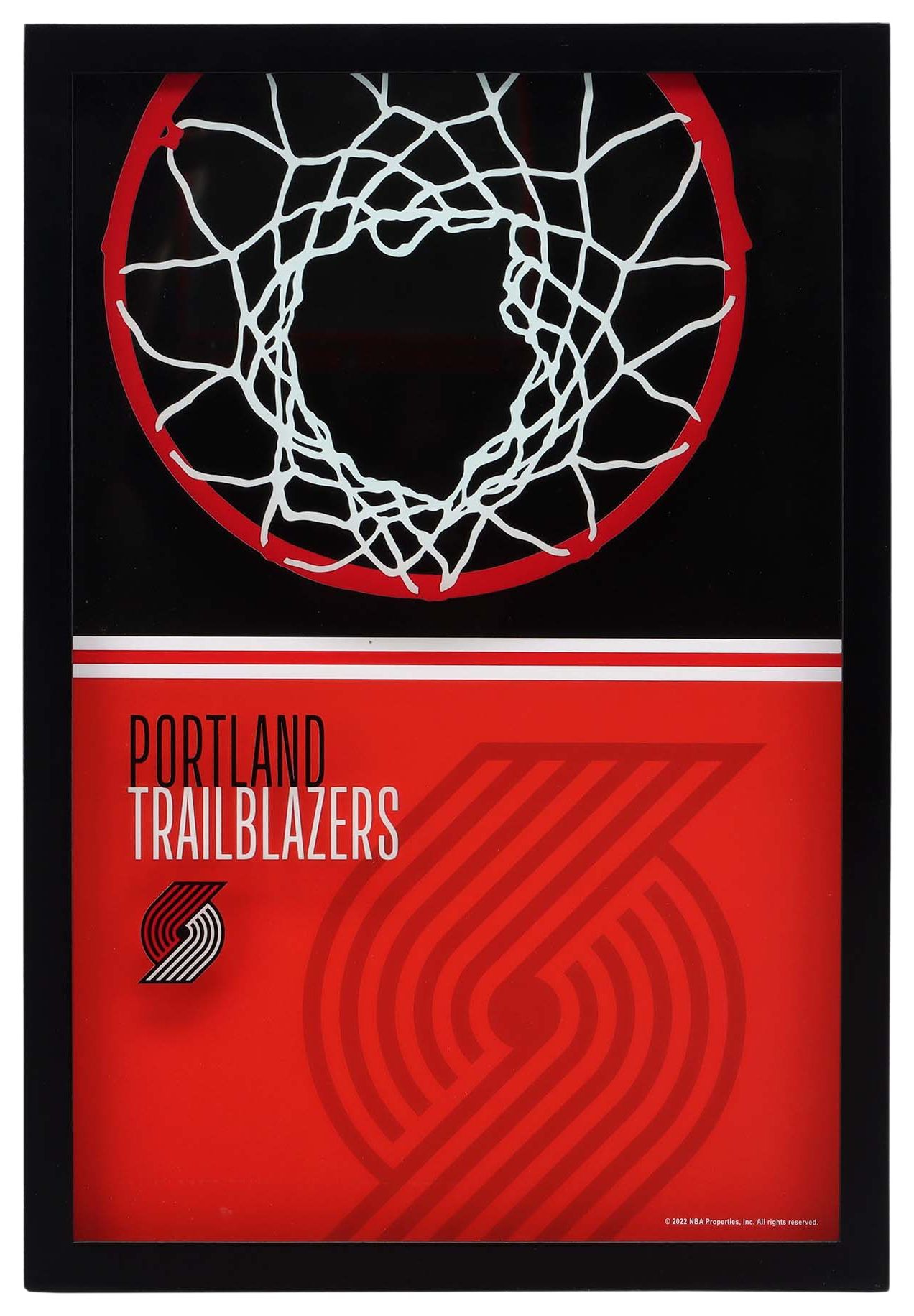 Open Road Portland Trail Blazers Basketball Hoop Block Printed Glass Wall Decor product image