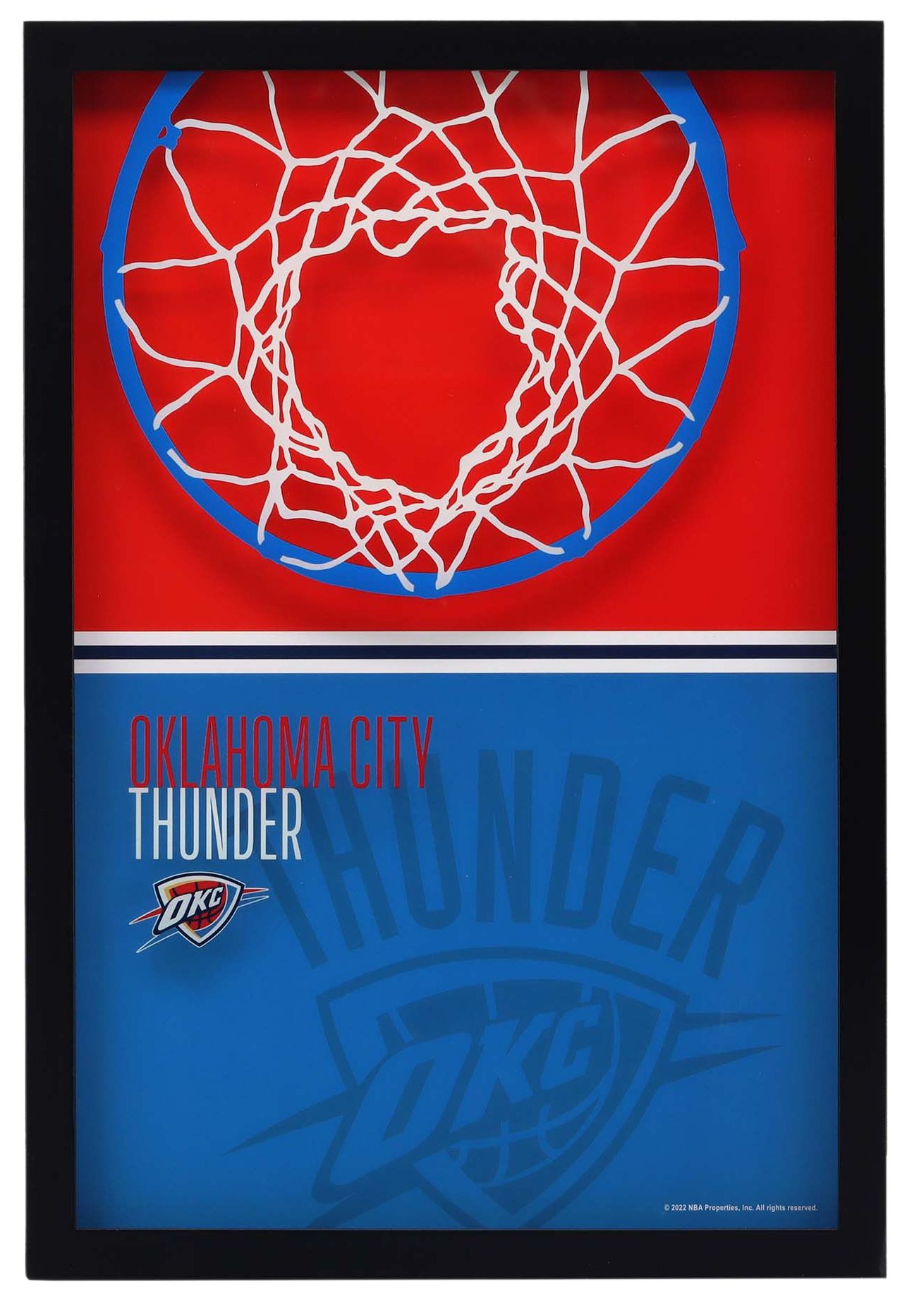 Open Road Oklahoma City Thunder Basketball Hoop Block Printed Glass Wall Decor product image