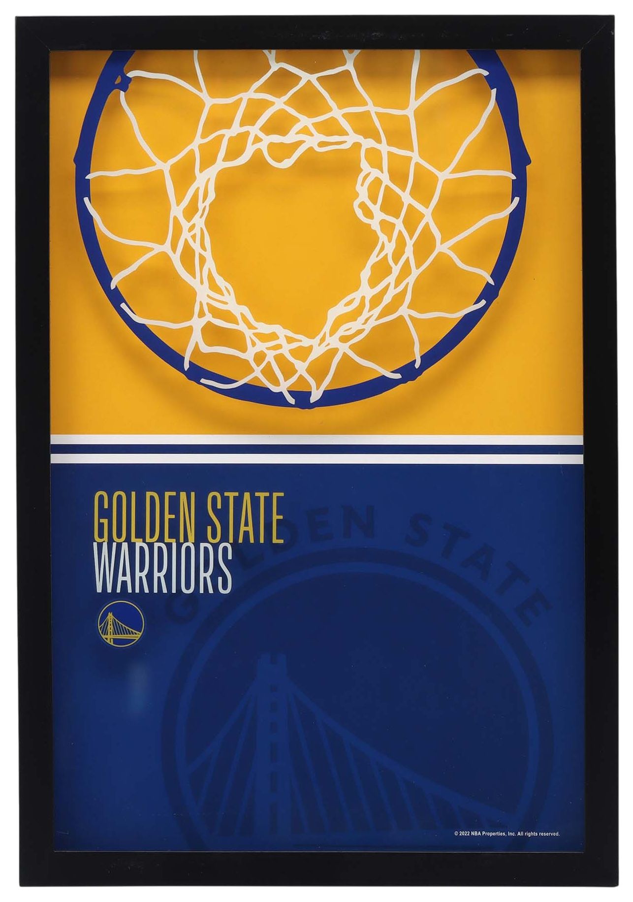 Open Road Golden State Warriors Basketball Hoop Block Printed Glass Wall Decor product image