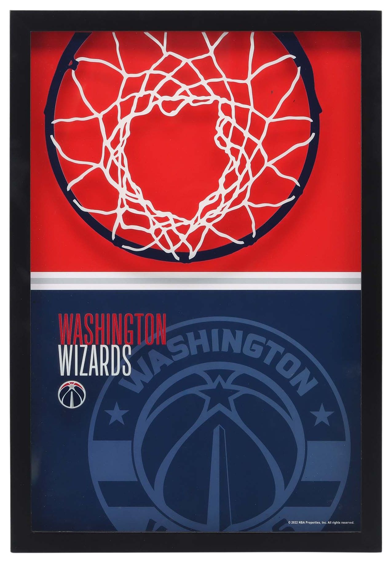 Open Road Washington Wizards Basketball Hoop Block Printed Glass Wall Decor product image