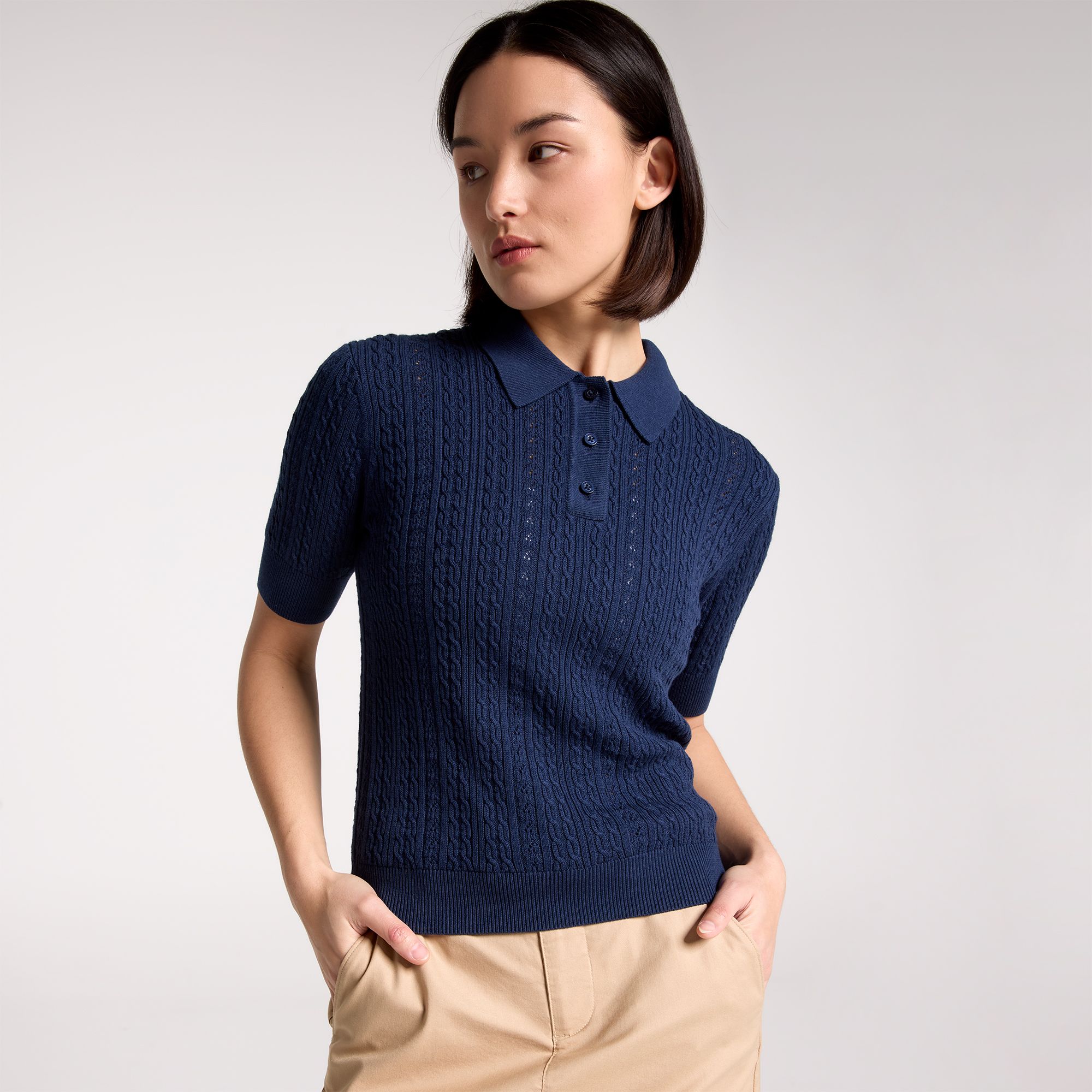 Walter Hagen Women's Clubhouse Short Sleeve Sweater Golf Polo product image