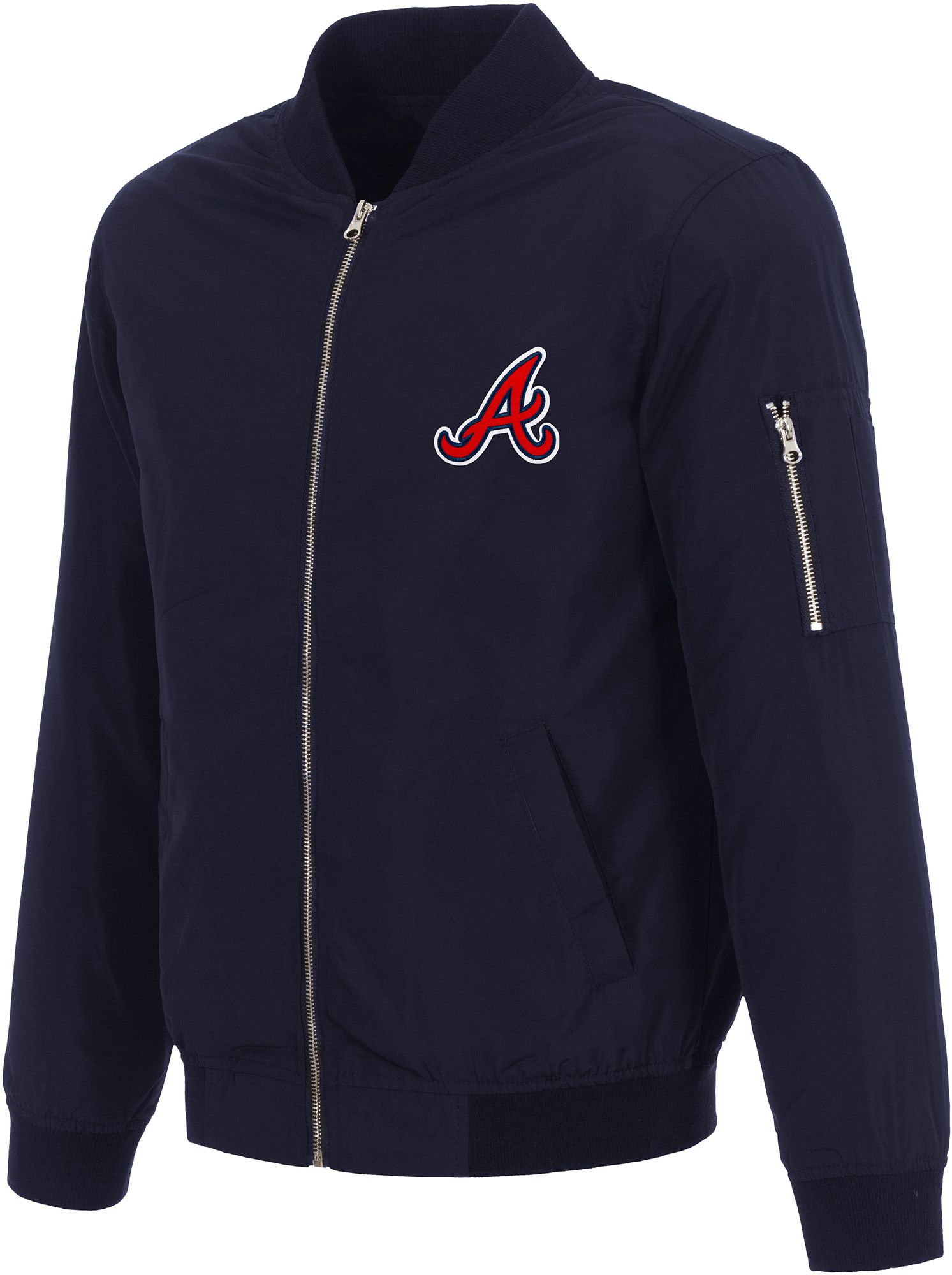 JH Design Men's Atlanta Braves Navy Bomber Jacket product image