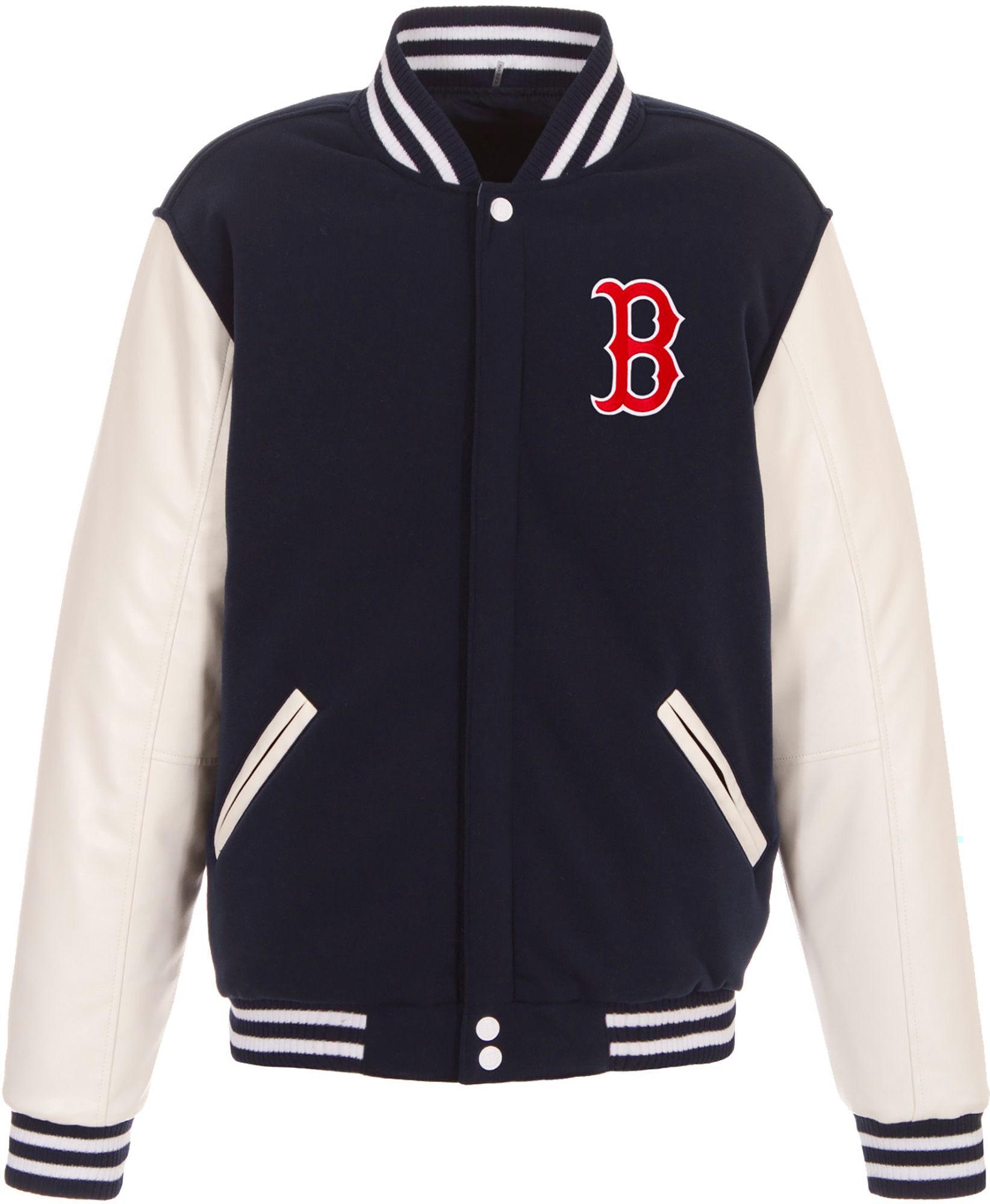 JH Design Men's Boston Red Sox Navy Reversible  Varsity Jacket product image