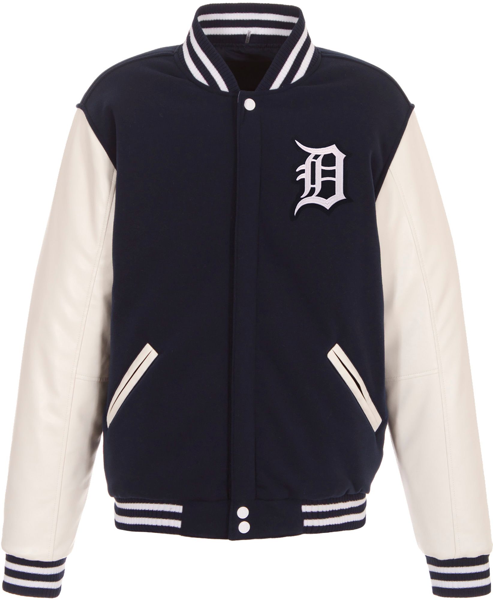 JH Design Men's Detroit Tigers Navy Reversible  Varsity Jacket product image