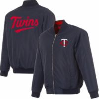 JH Design Men's Minnesota Twins Full-Zip Reversible Flight Navy