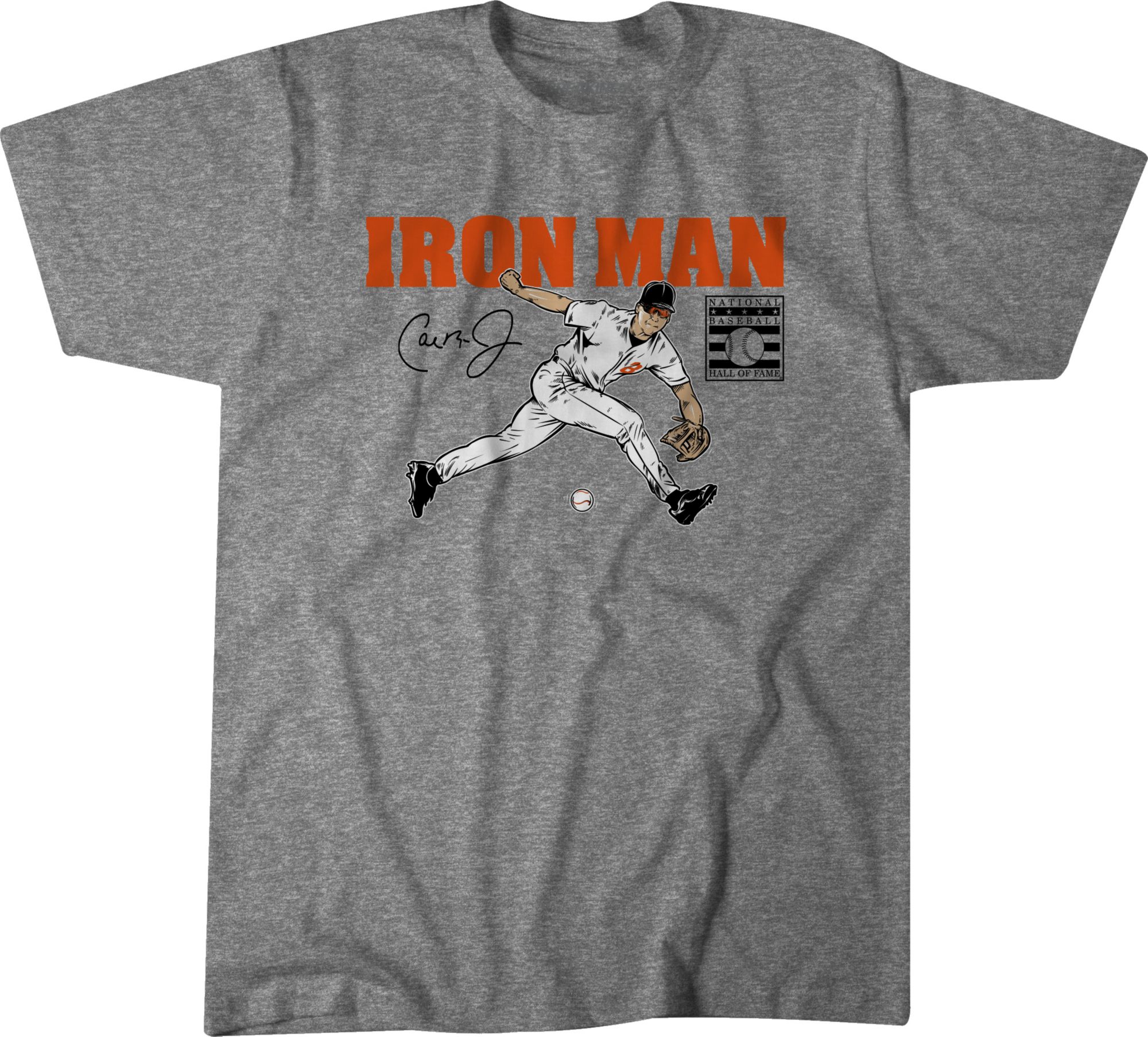 BreakingT Adult Baltimore Cal Ripken Jr. Iron Man Grey T-Shirt product image