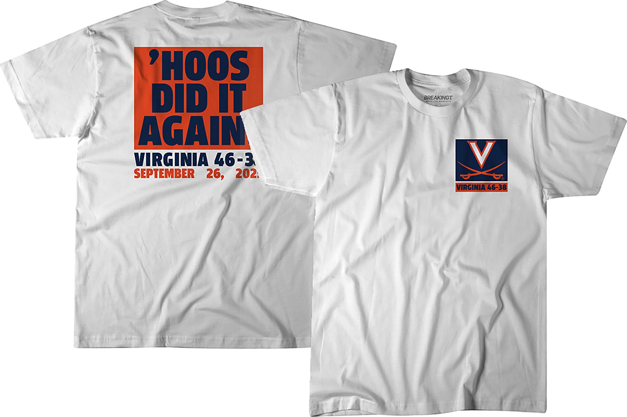 BreakingT Adult Virginia Cavaliers ''Hoos Did It Again' White T-Shirt product image
