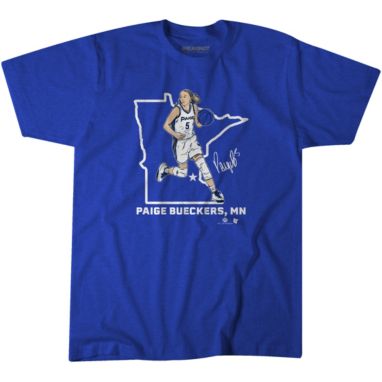 sorry, BreakingT Adult Paige Bueckers, MN Blue T-Shirt is currently out of stock
