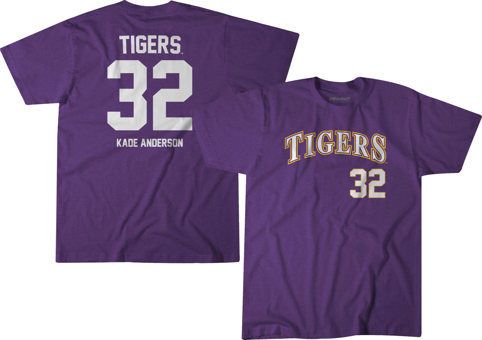 BreakingT Men's LSU Tigers Aaron Anderson #1 Purple T-Shirt product image